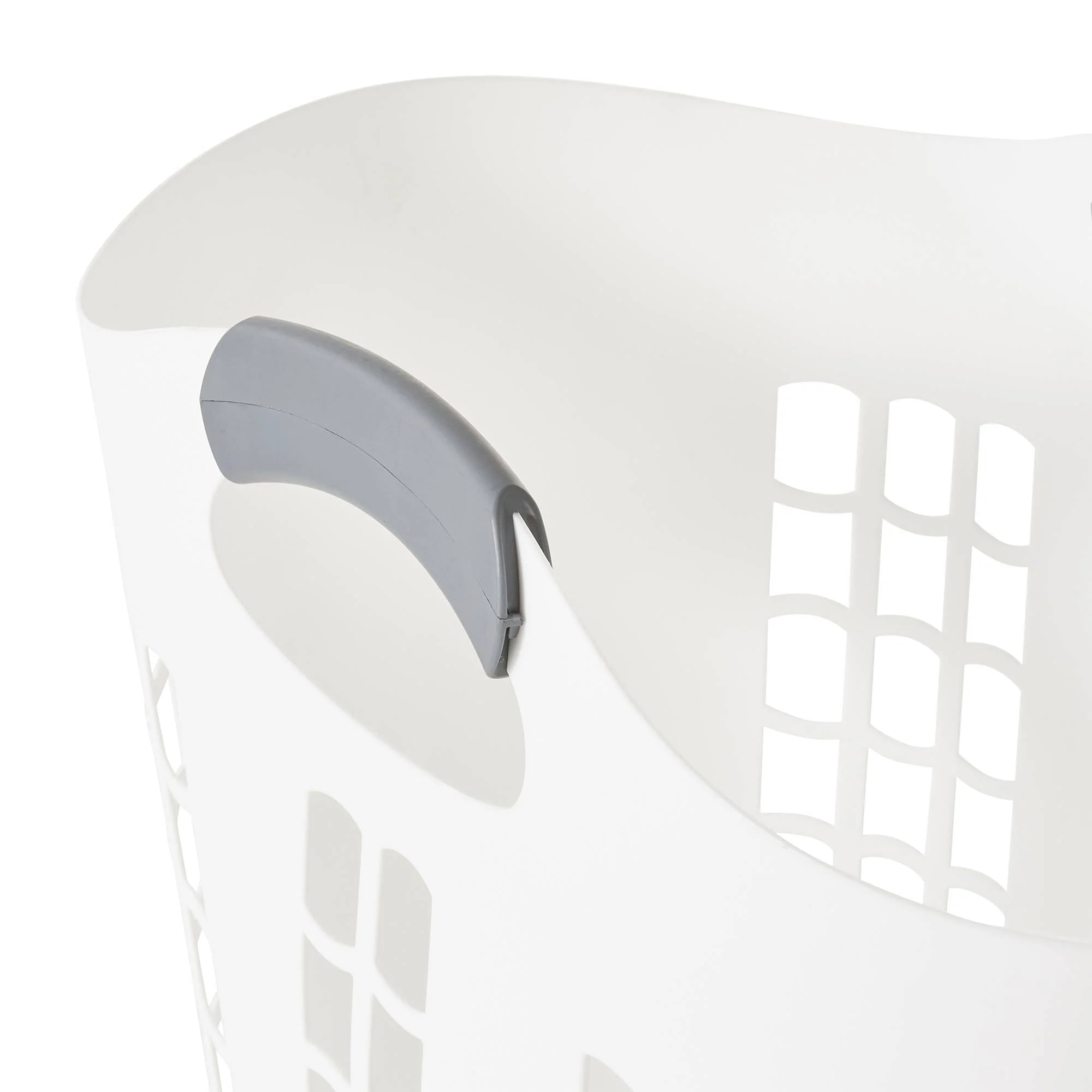 Gracious Living Easy Carry Flex Hamper Ventilated Laundry Basket, White (5 Pack) - Image 10