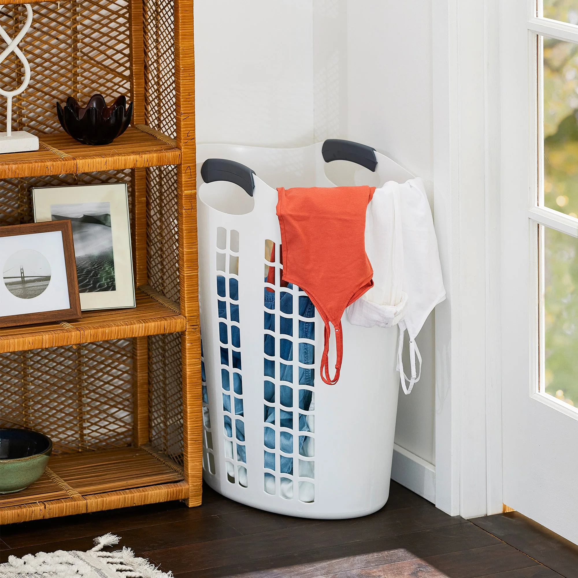 Gracious Living Easy Carry Flex Hamper, Ventilated Laundry Basket with Handles - Image 7