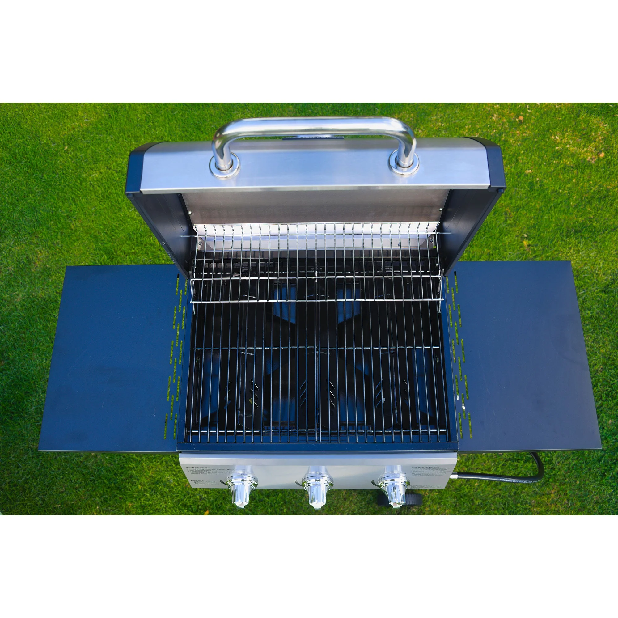 Grill Boss 27,000 BTU 3 Burner Propane Gas Grill w/Wheels, Cover, & Side Shelves - Image 5