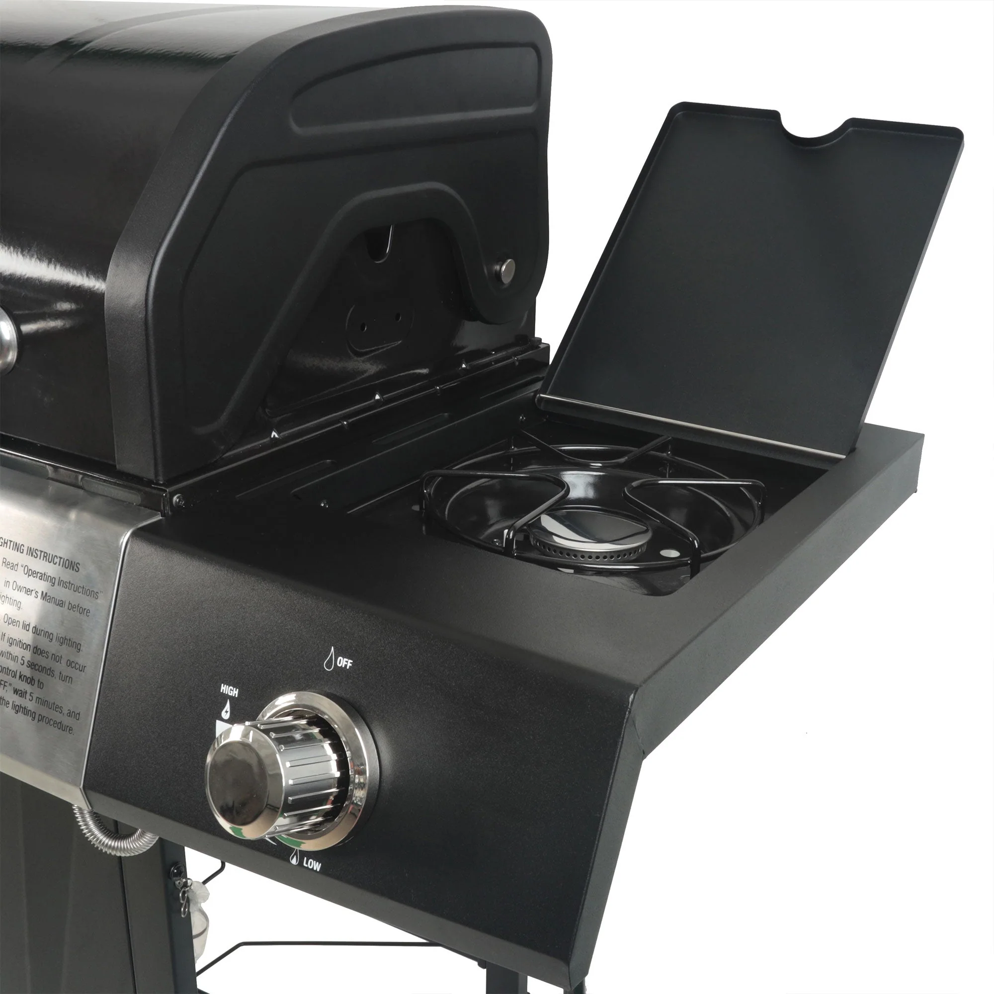 Grill Boss 4-Burner Gas Grill with Side Burner, Cover, Shelves, & Bottle Opener - Image 7