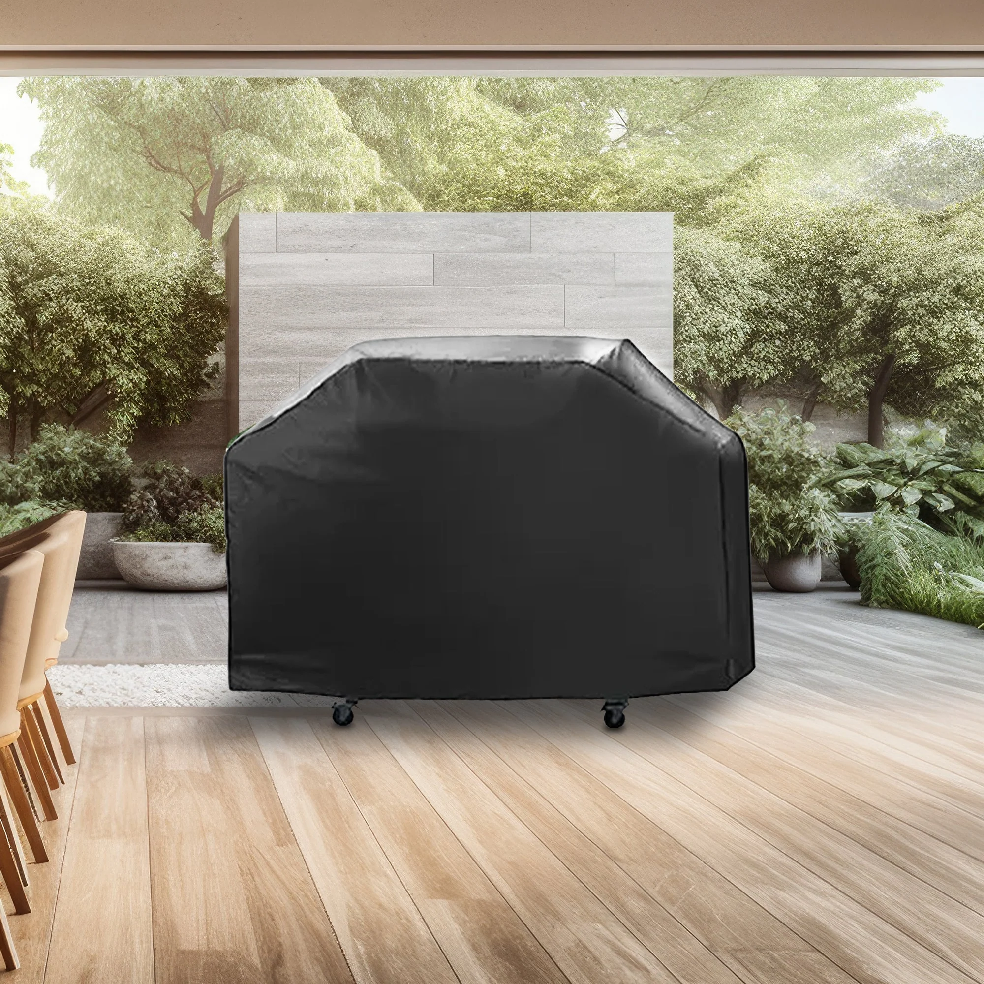 Grill Zone 65 x 20 x 45" Large Premium Universal BBQ Gas Grill Cover, Black - Image 4