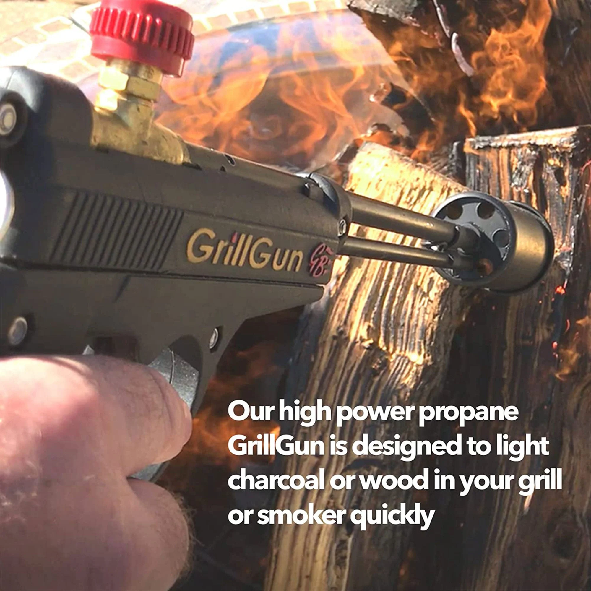 GrillBlazer GrillGun and Su-VGun Combo Charcoal Starter Set w/ Stands and Hose - Image 4