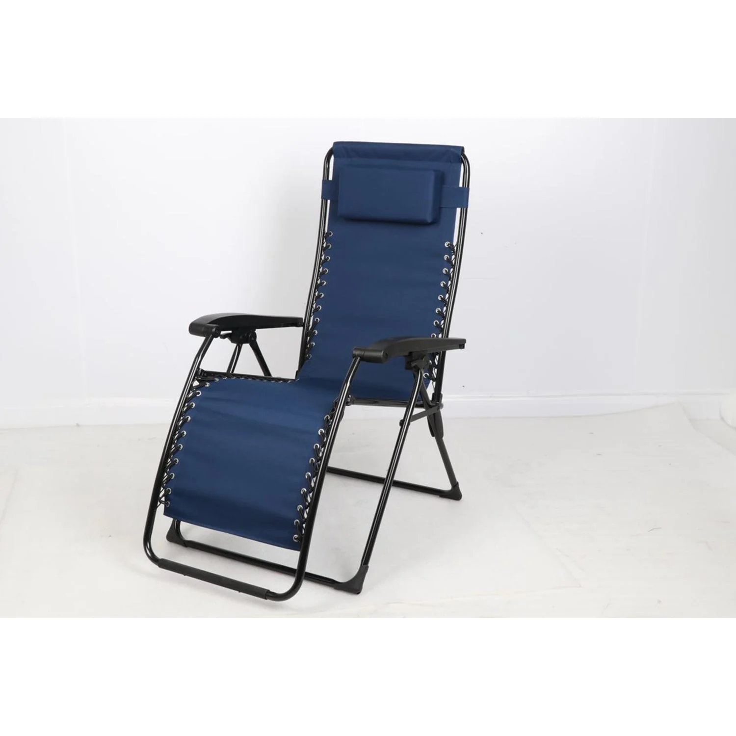 Guidesman LC-8014 Foldable Locking Outdoor Steel Zero Gravity Lounge Chair, Blue - Image 3