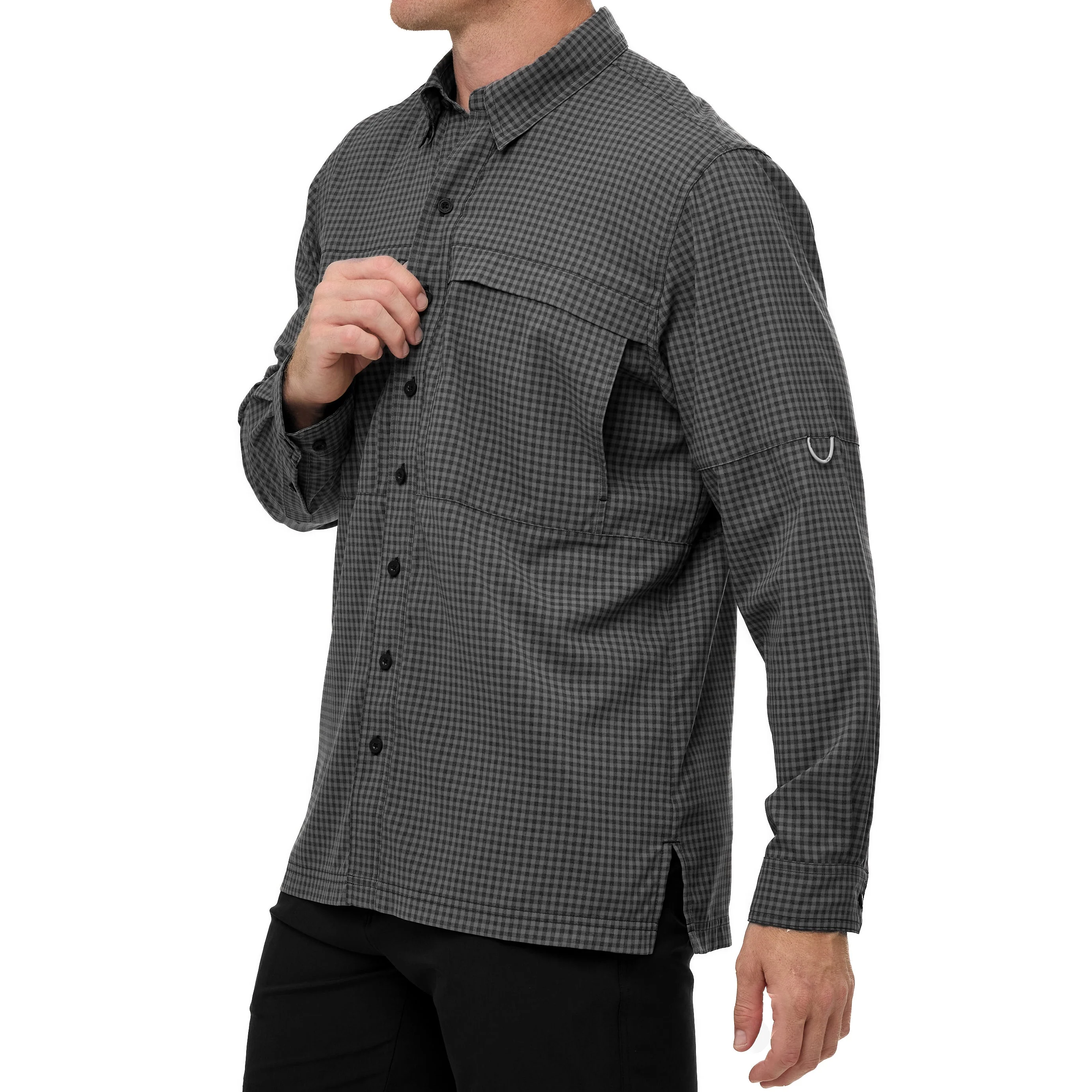 GunMetal TekCheck Shirt | Long Sleeve - Image 4