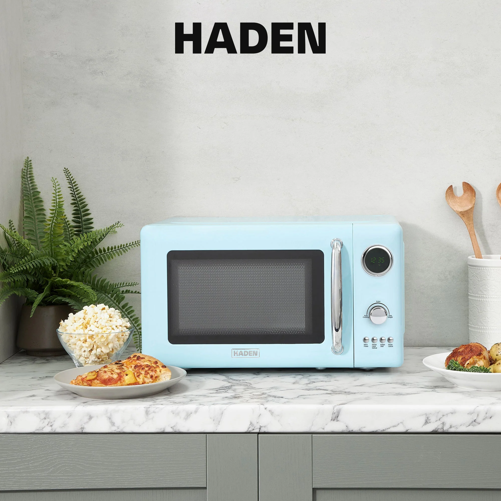 Haden 700 Watt 0.7 Cubic Foot Microwave Oven with Digital Controls, Turquoise - Image 6
