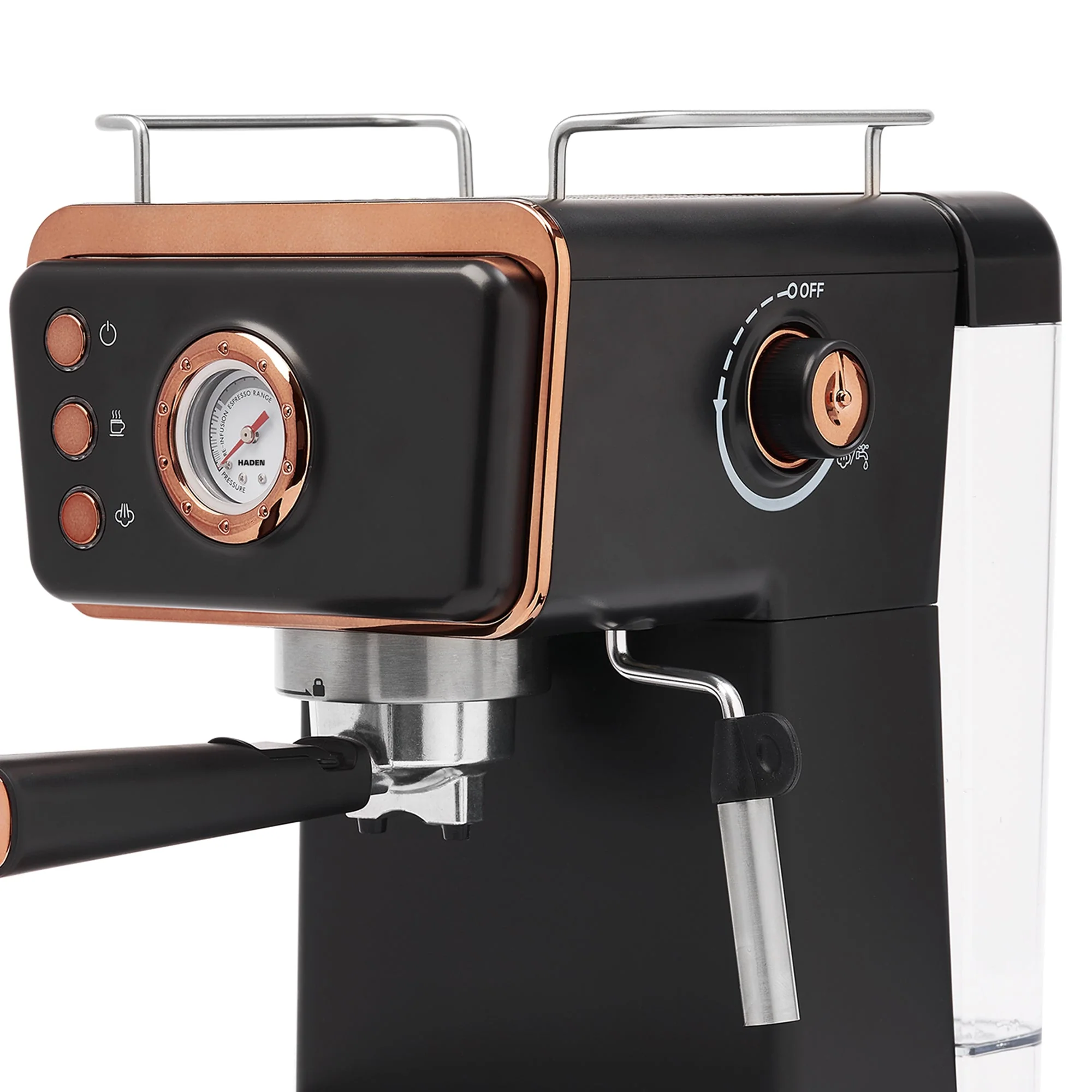 Haden Barista Brew Espresso Coffee Machine 20-Bar Espresso Maker, Black & Copper - Image 8