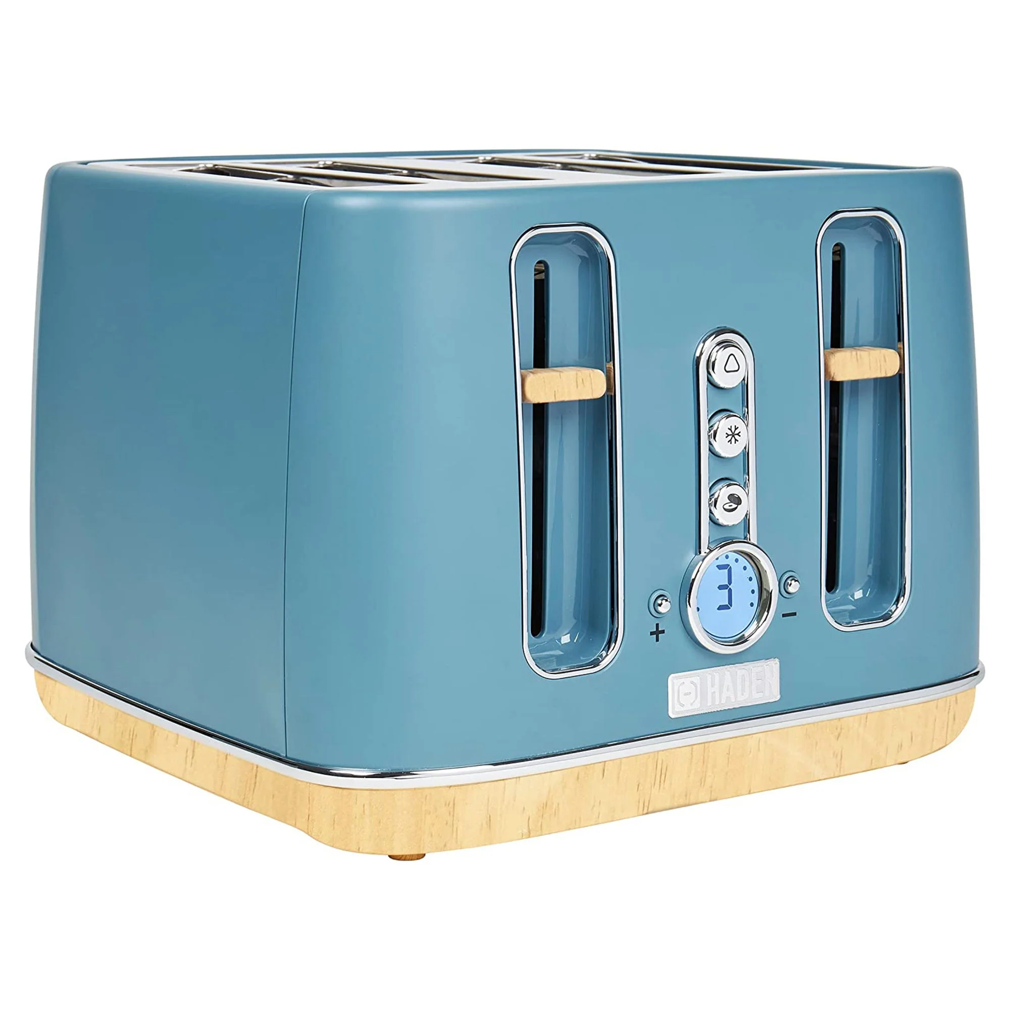 Haden Dorchester 4 Slice Wide Slot Retro Toaster with Control Knob, Stone Blue - Image 11