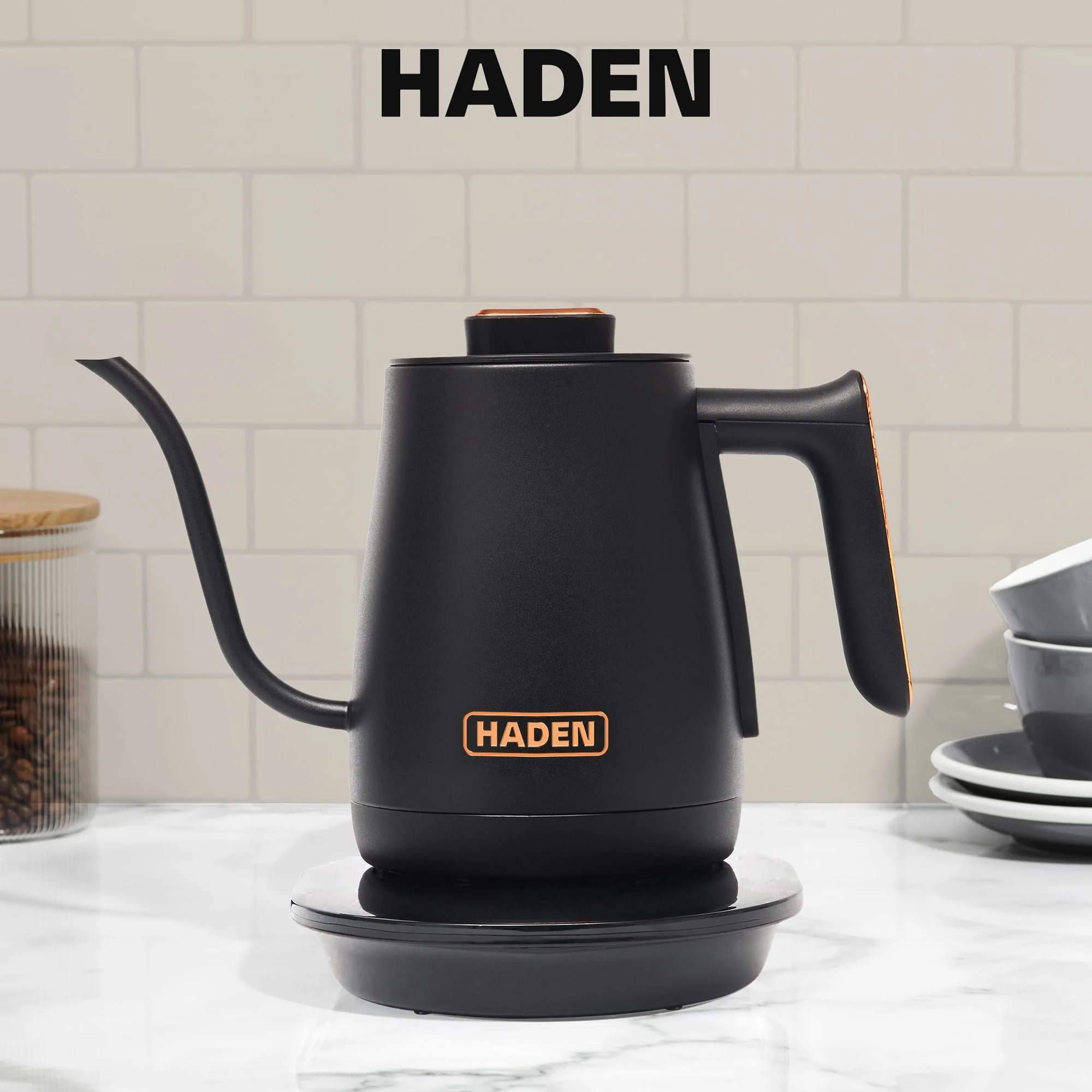 Haden Electric Tea Kettle, Gooseneck Hot Water Boiler, 0.6L Teapot, Black/Copper - Image 7