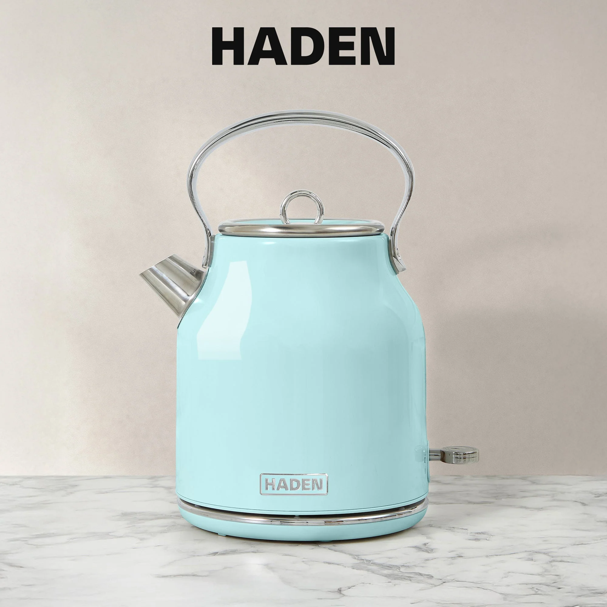 Haden Heritage 1.7L Stainless Steel Electric Water Kettle, Turquoise & Chrome - Image 7