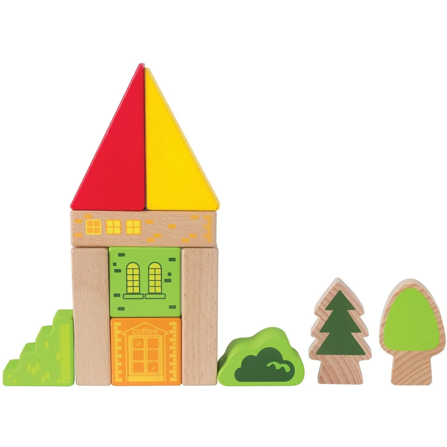 Hape City Building Blocks Colored Wooden Playset, Ages 3 and Up, 145 Piece Set - Image 4