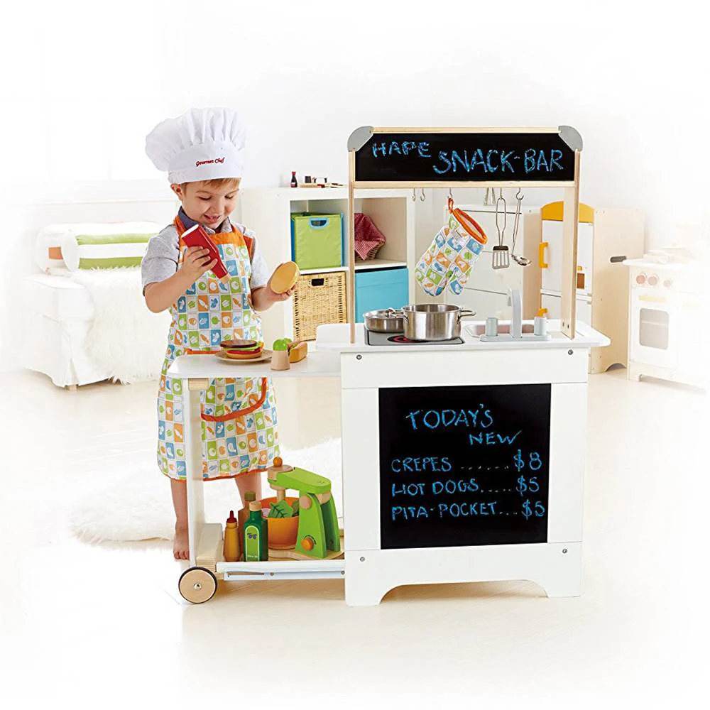 Hape Cook 'N Serve Kids Contemporary Design Pretend Play Wooden Cooking Kitchen - Image 4