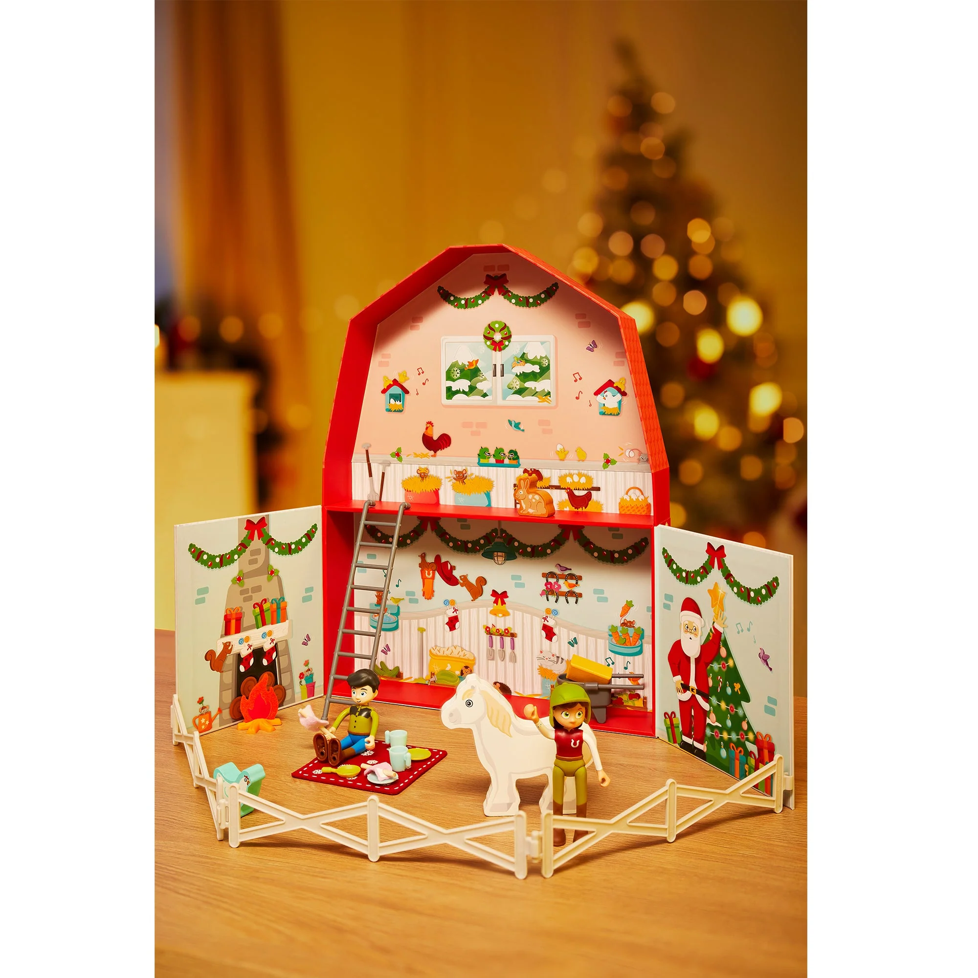 Hape E3410 Kids Wooden Pony Farm Christmas Advent Calendar Set with 24 Figures - Image 6