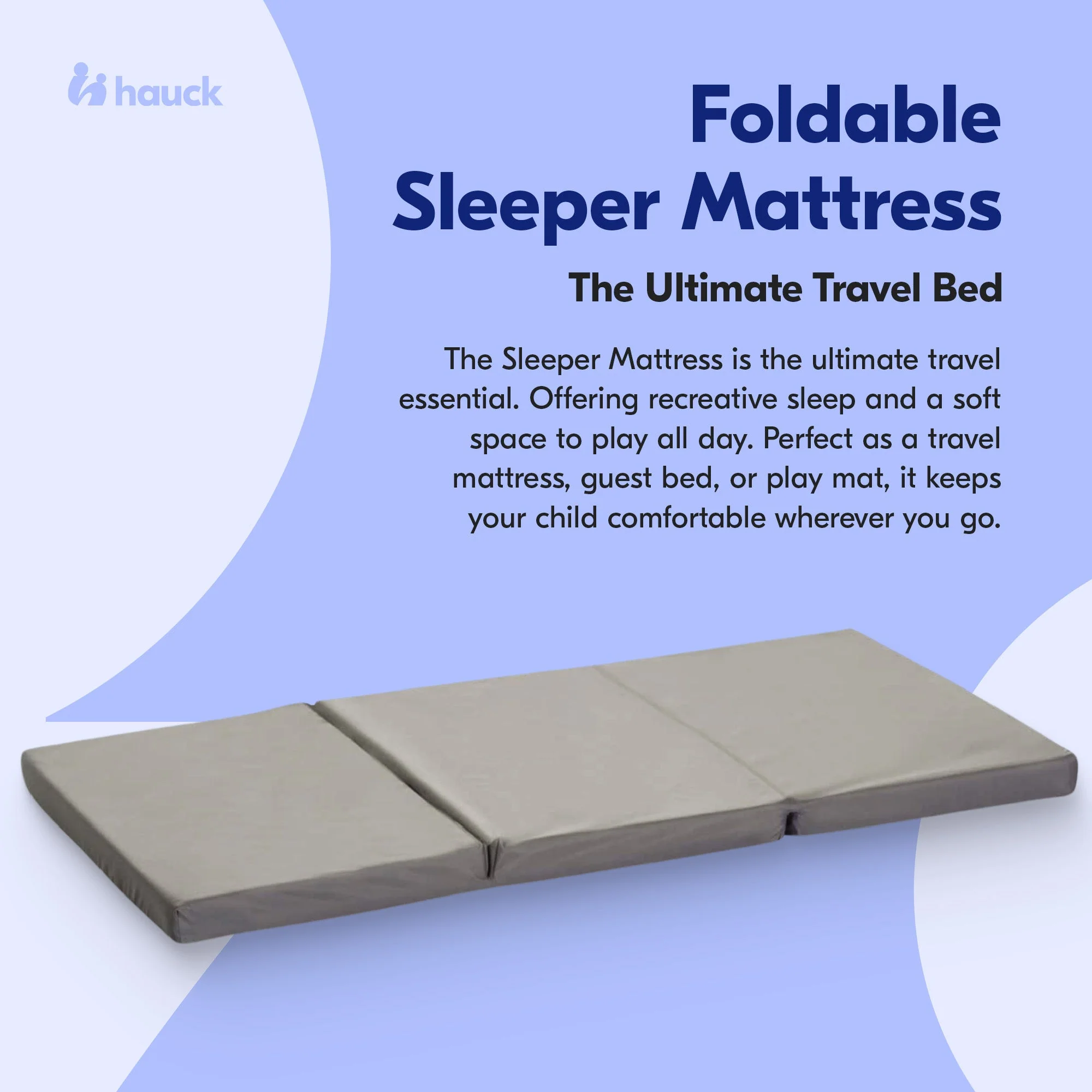 hauck Foldable Portable Foam Toddler Nap Mattress Pad, 24 x 47 Inches, Gray - Image 2