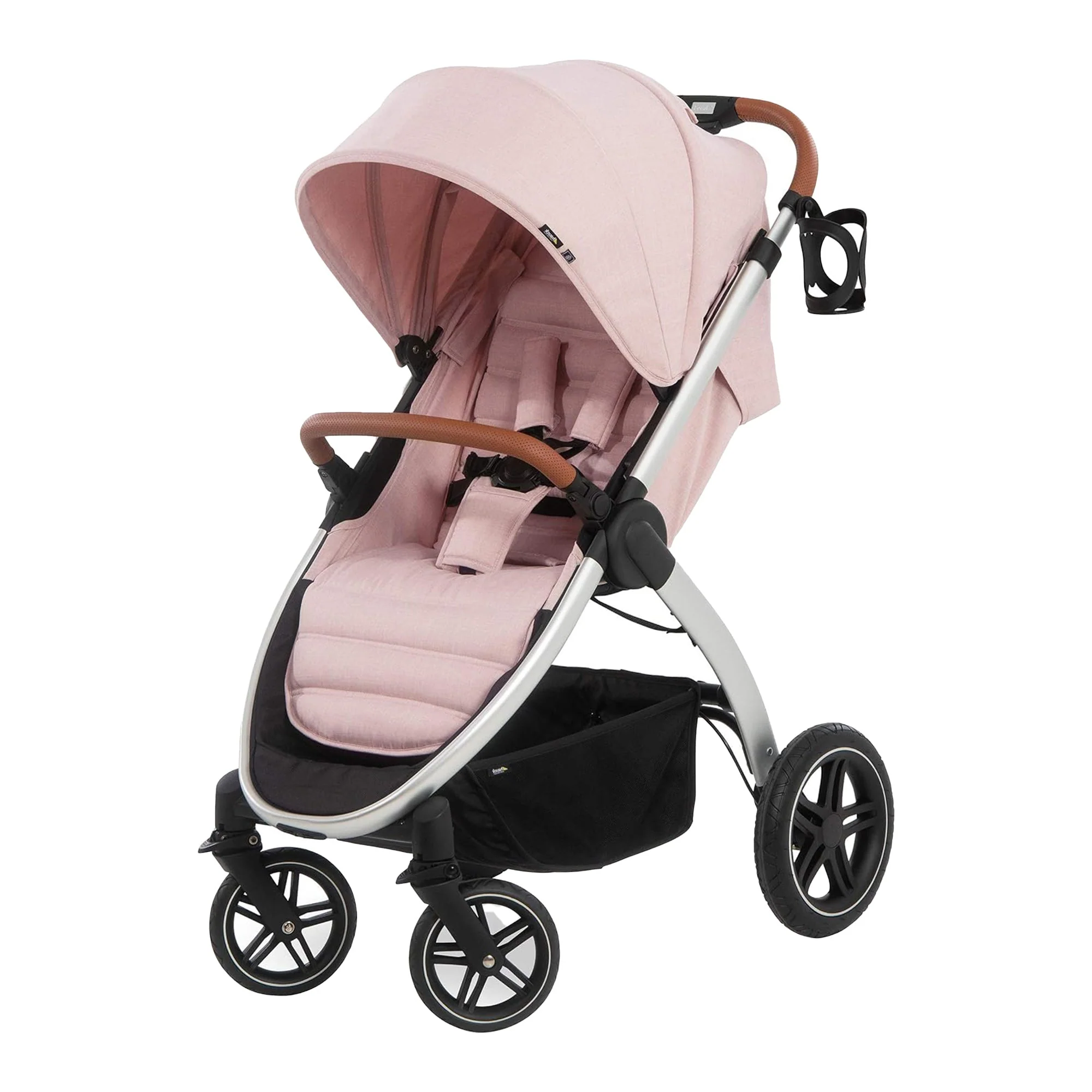hauck Uptown Deluxe Folding Stroller with Cup Holder and Canopy, Melange Rose - Image 7
