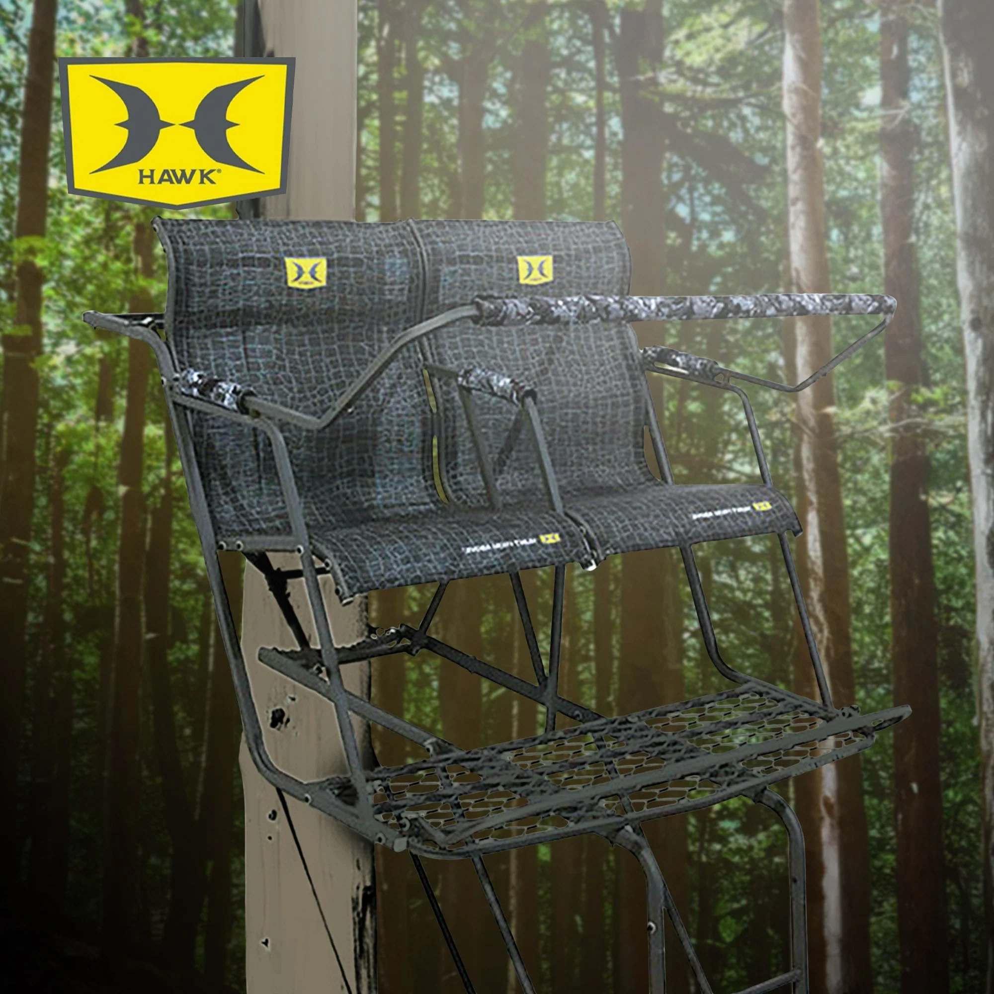 Hawk Big Denali 2 Man Climbing Tree Stand, 18 Foot Deer Hunting Ladderstand - Image 4