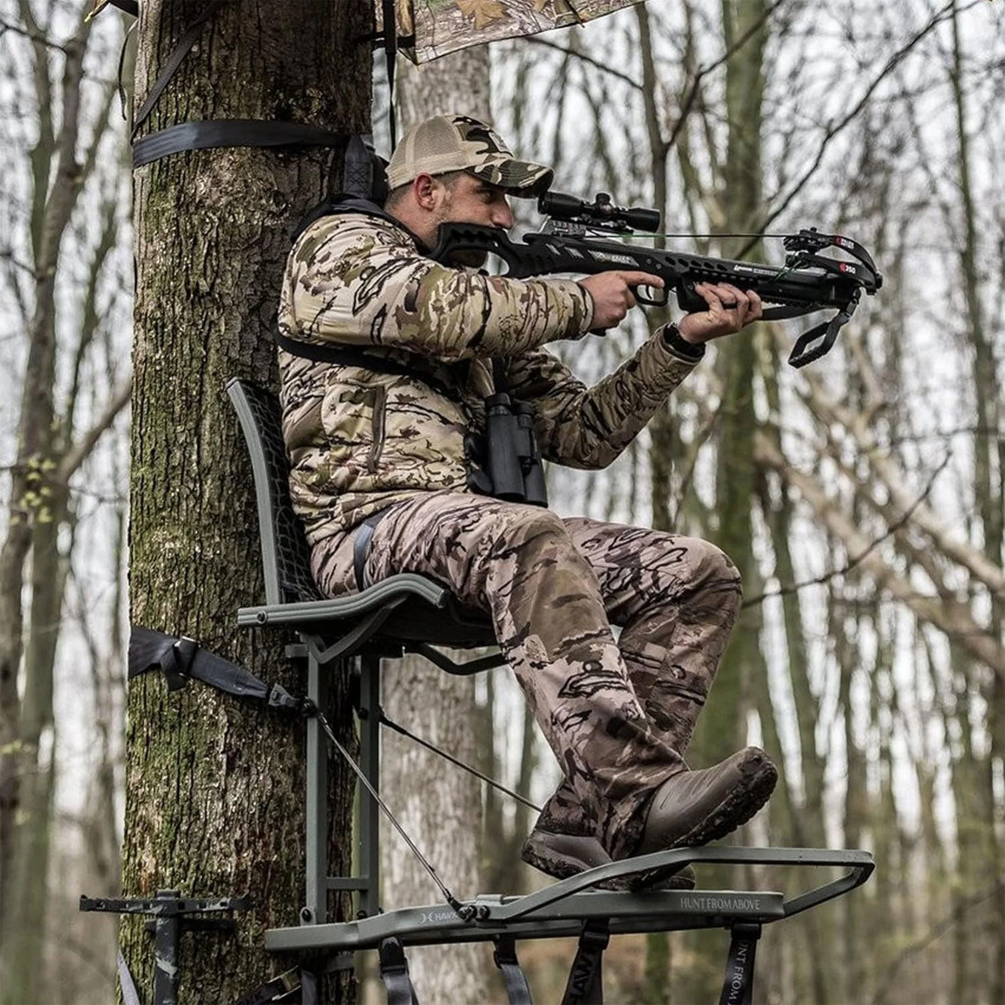 Hawk Helium Kickback LVL Hang-On Hunting Tree Stand with XL Seat & Platform - Image 2