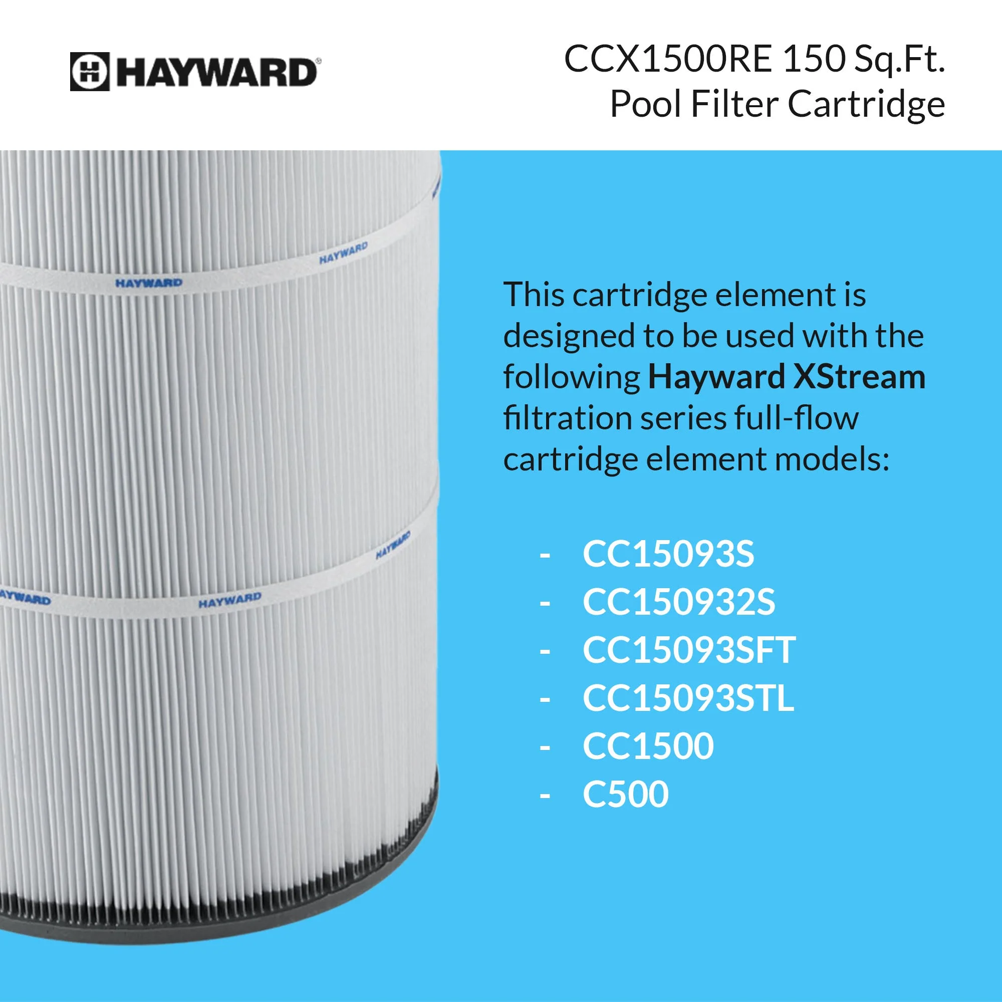 Hayward CCX1500RE 150 Square Foot Replacement Swimming Pool Filter Cartridge - Image 8