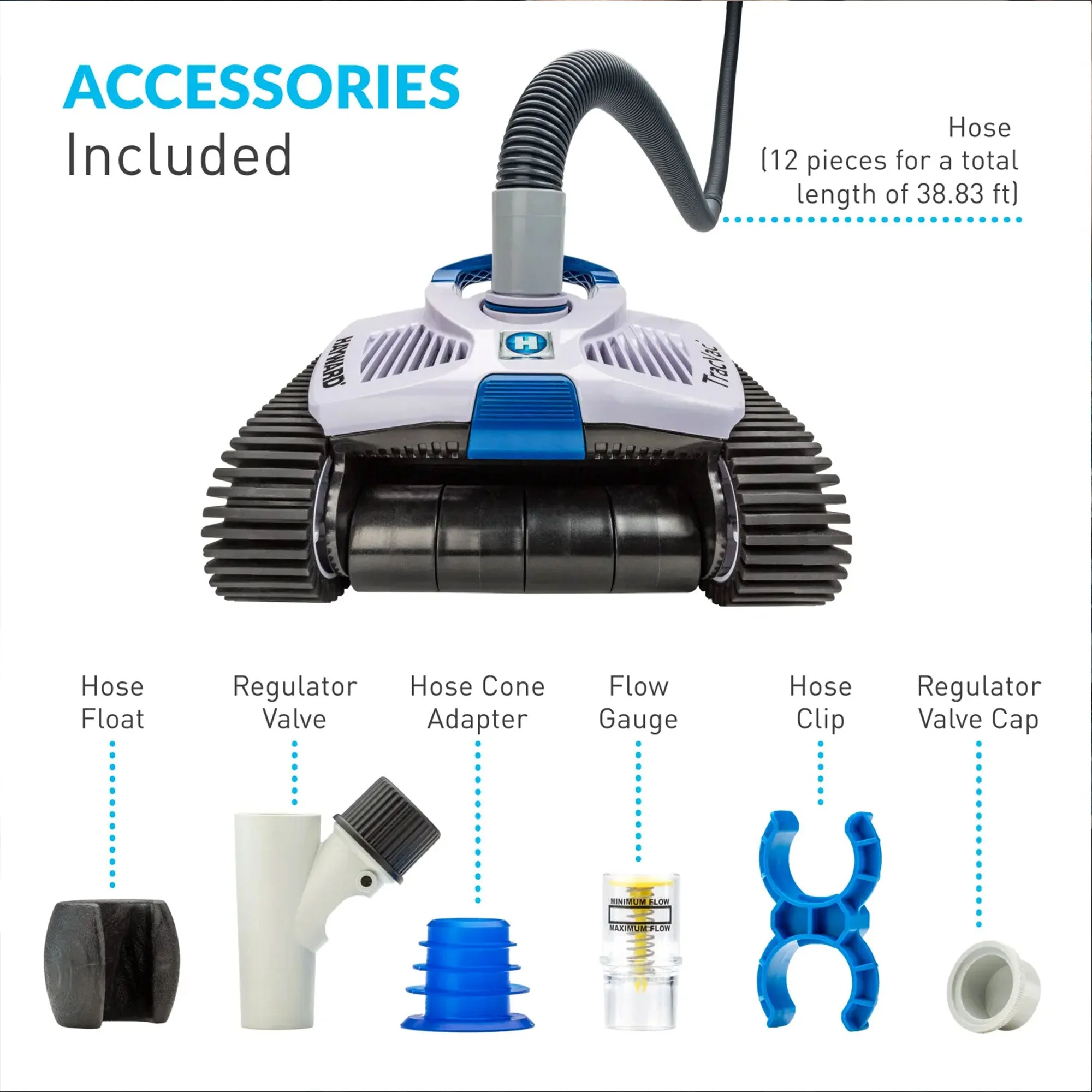 Hayward TracVac Lightweight Suction Vacuum Cleaner for In Ground Pools, White - Image 3