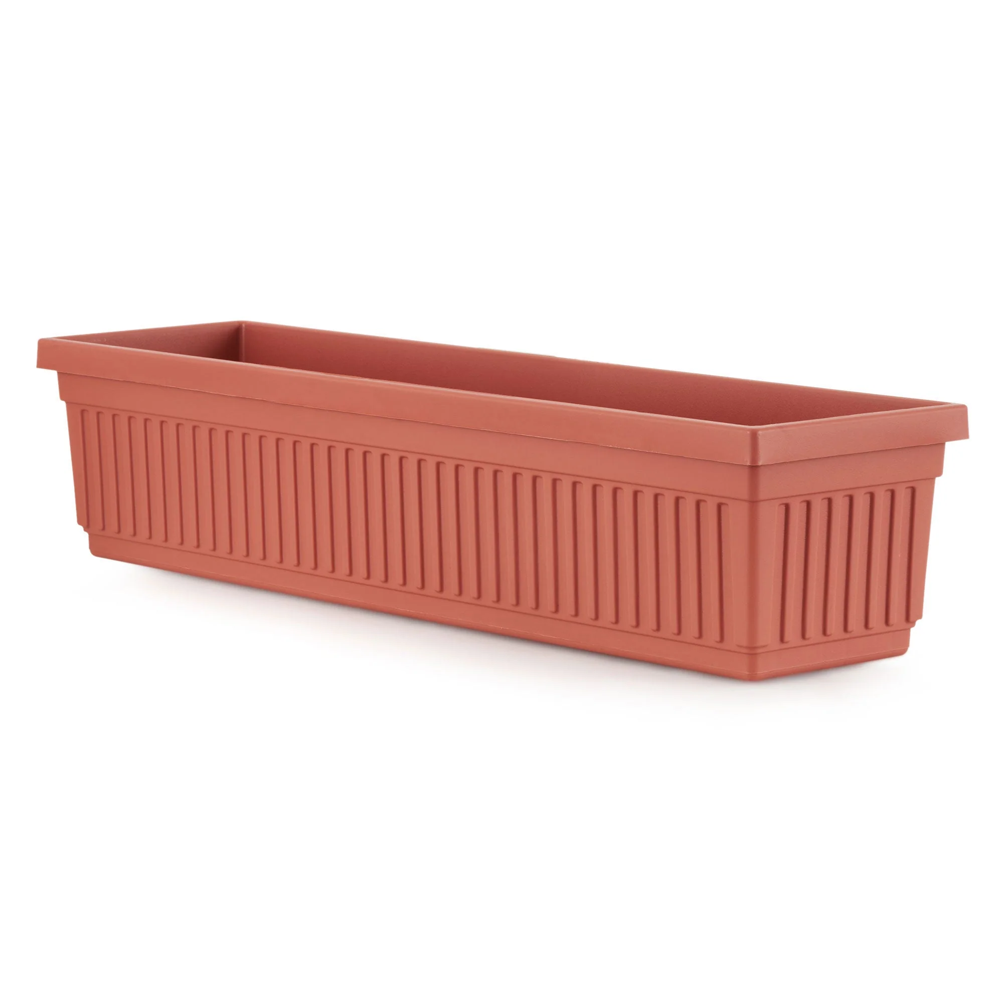 HC Companies 30 Inch Fluted Venetian Garden Flower Window Box, Clay (4 Pack) - Image 2