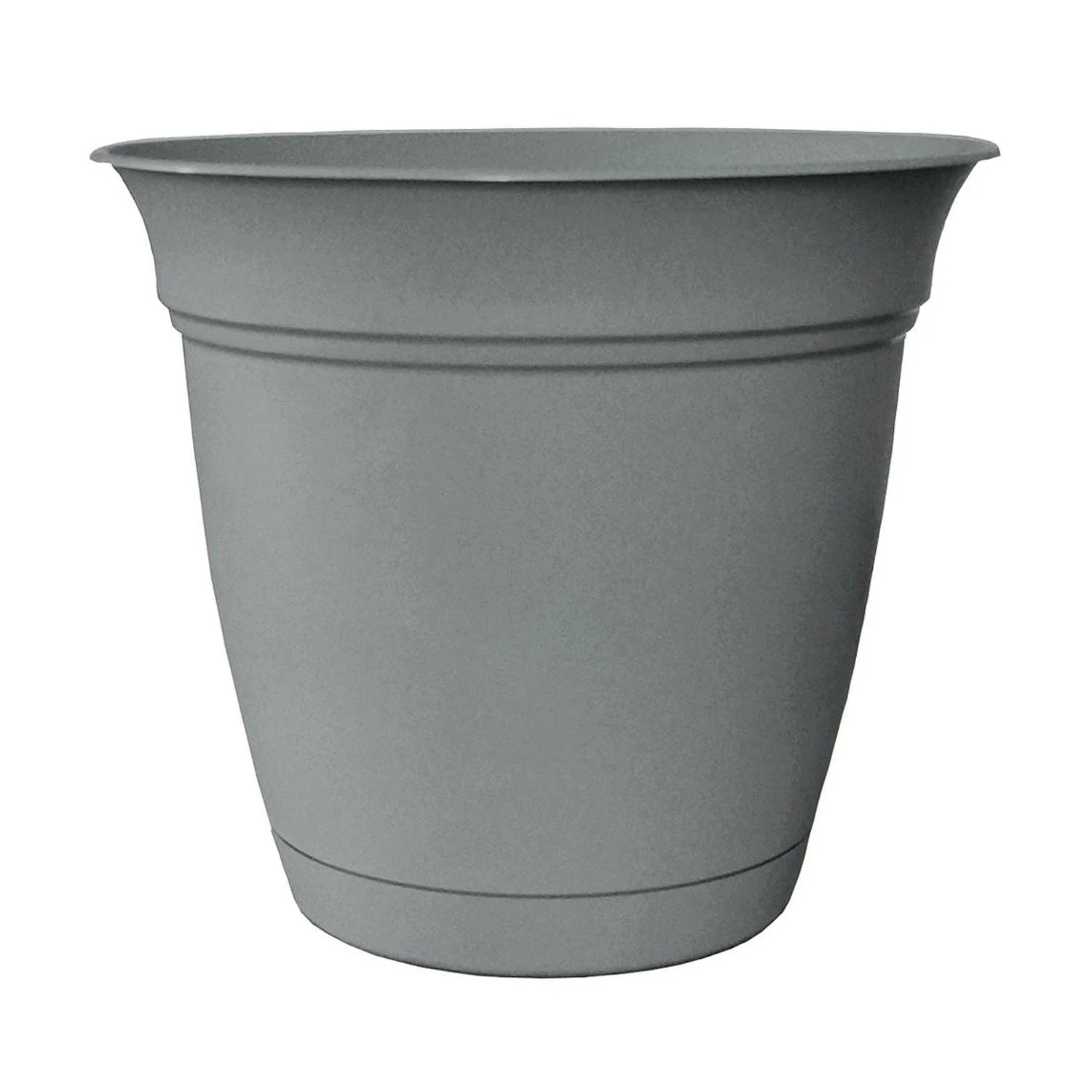 HC Companies 6 Inch Eclipse Planter with Attached Saucer, Stormy Gray (2 Pack) - Image 2