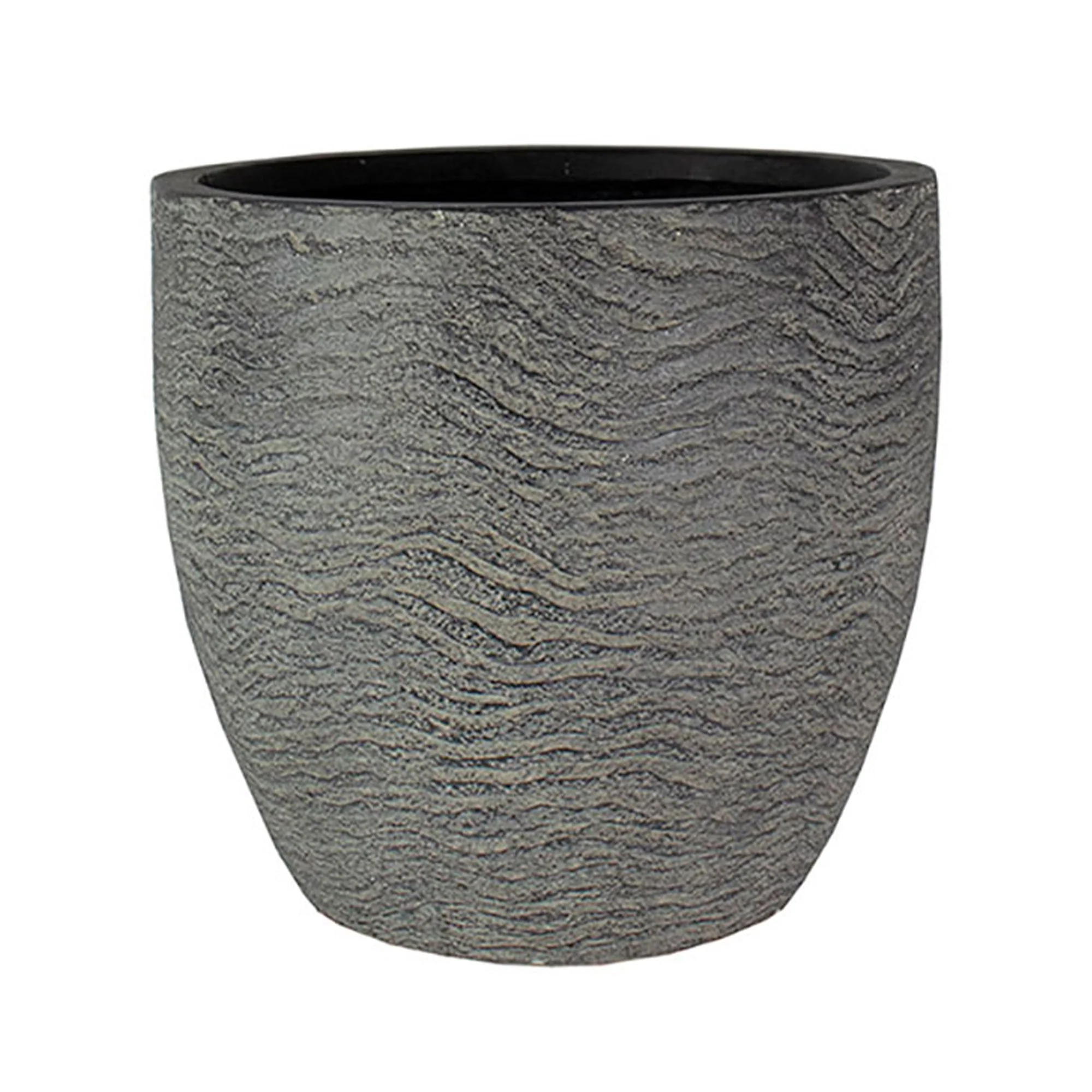 HC Companies Aspen 12 Inches Indoor Outdoor Round Planter, Charcoal (2 Pack) - Image 2