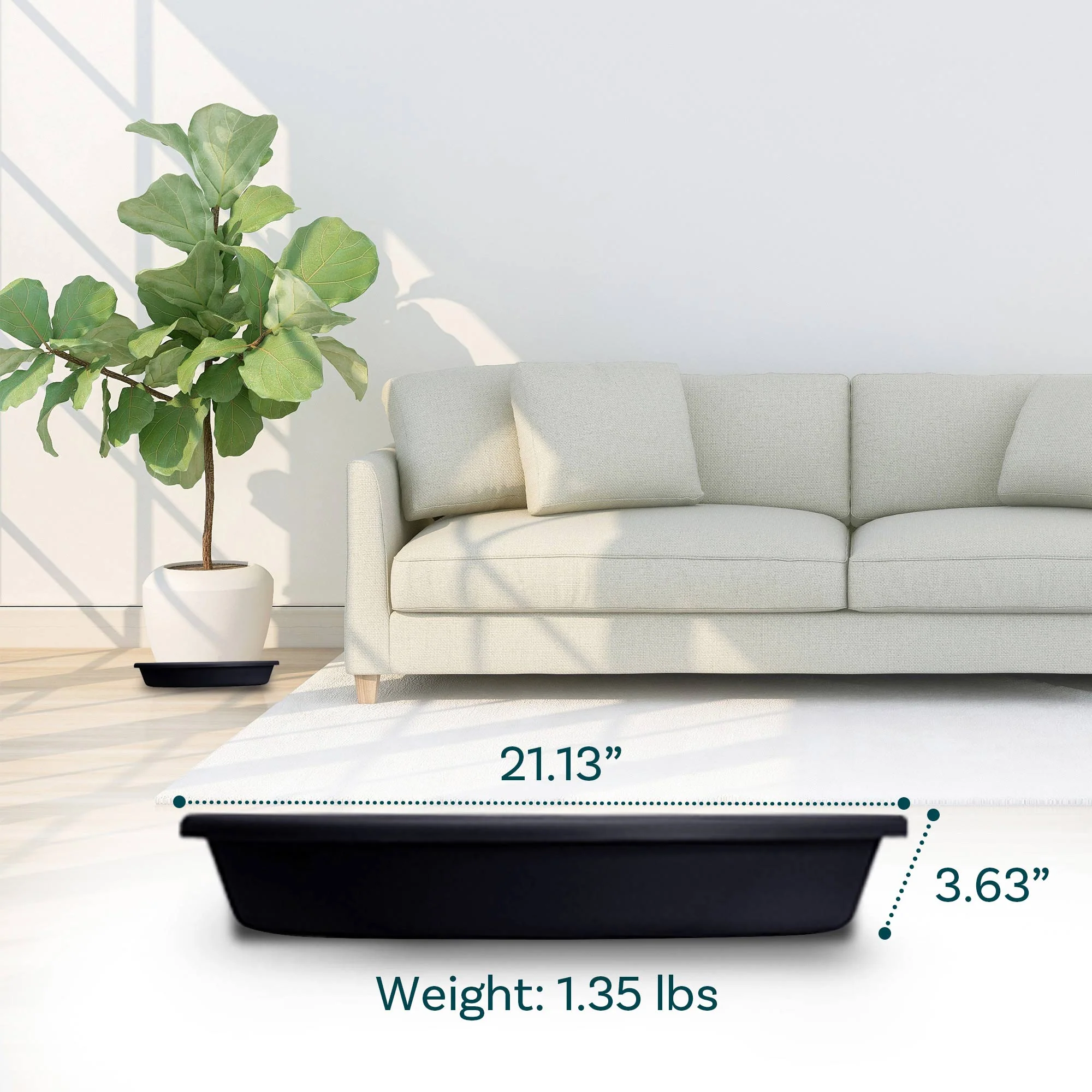 HC Companies Classic 21.13 Inch Round Saucer Tray for 24 Inch Plant Pot (2 Pack) - Image 4