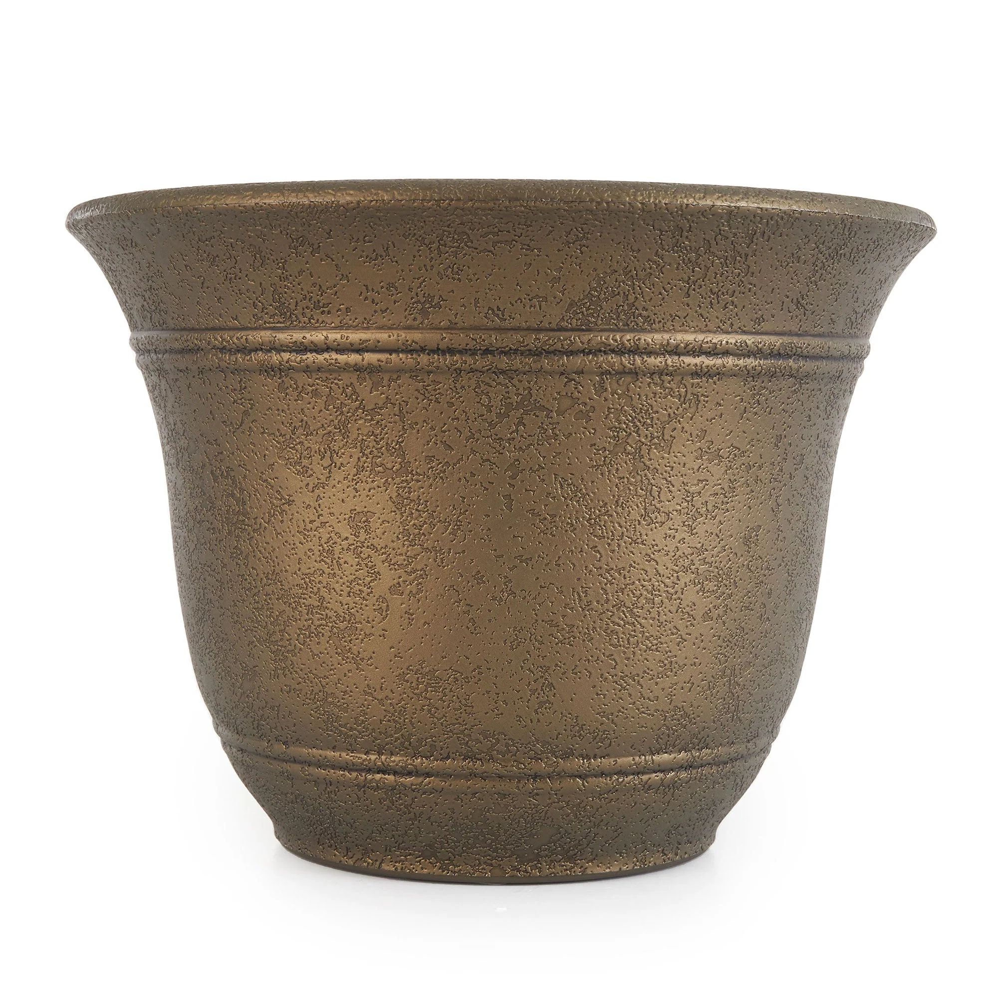 HC Companies Sierra 10 Inch Round Garden Planter Pot, Celtic Bronze (2 Pack) - Image 6