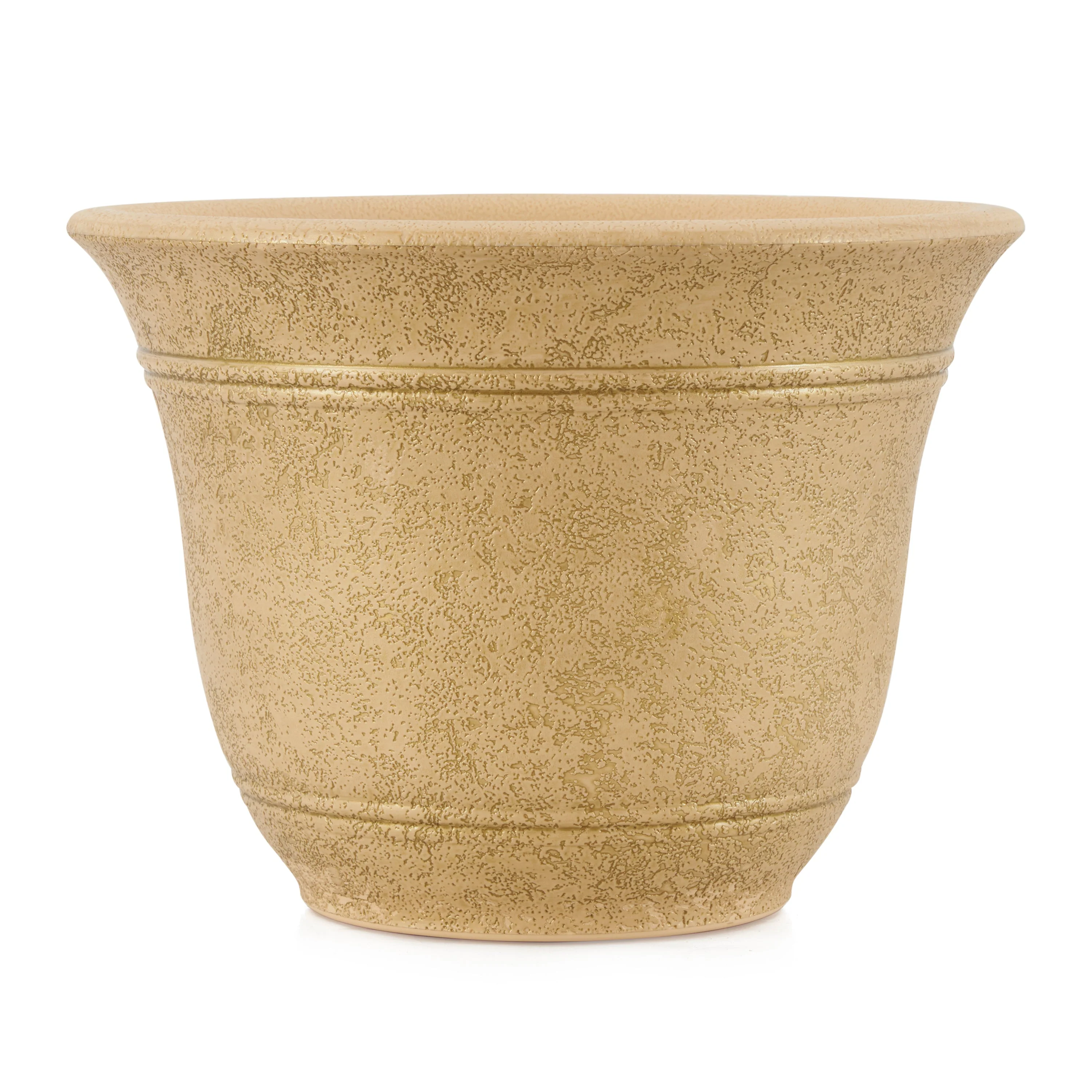 HC Companies Sierra 10 Inch Round Resin Flower Garden Planter Pot, Arizona Sand - Image 3