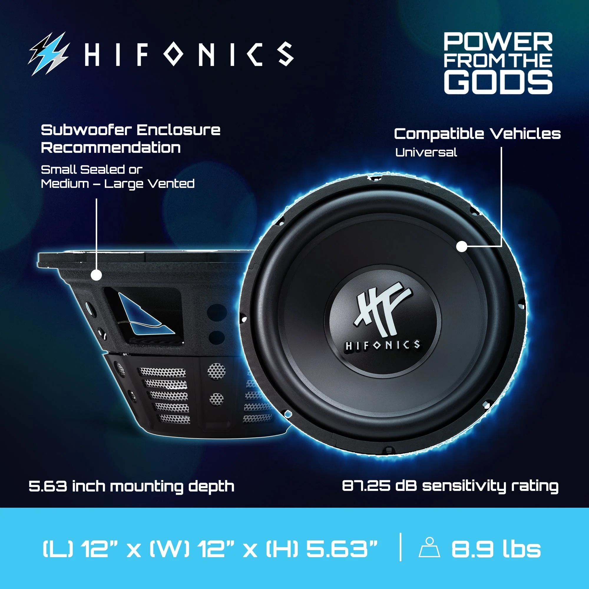 Hifonics HFX12D4 12" Subwoofer, 800W Max 400W RMS Car & Powersports Speaker - Image 4