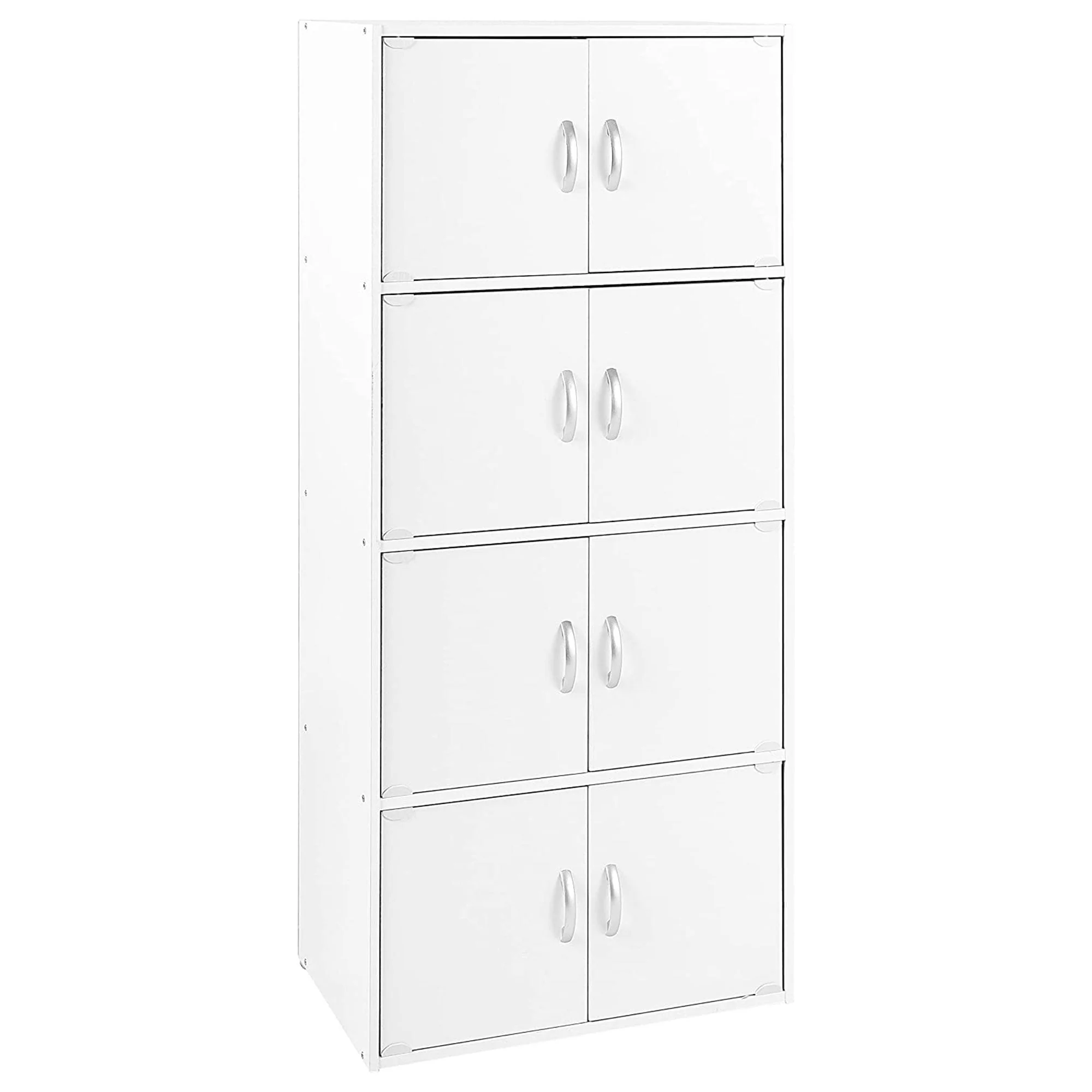Hodedah 8 Door Enclosed Multipurpose Storage Cabinet for Home and Office, White