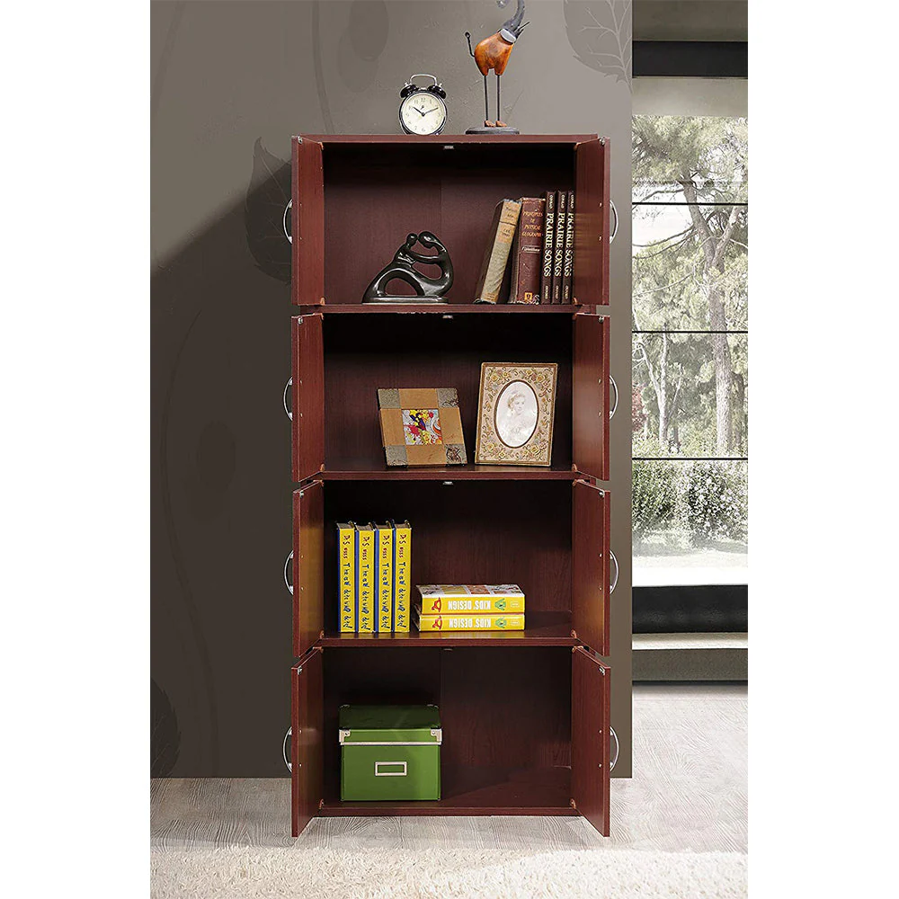 Hodedah 8 Door Enclosed Multipurpose Storage Cabinet for Home/Office, Mahogany - Image 3