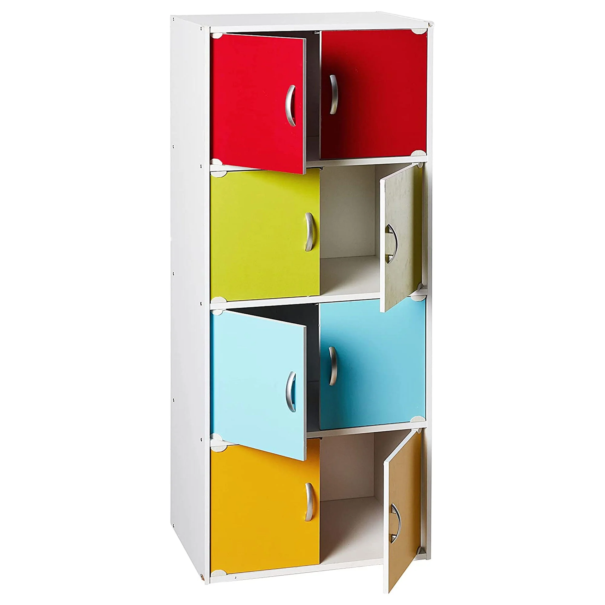Hodedah 8 Door Enclosed Multipurpose Storage Cabinet for Home/Office, Rainbow - Image 2