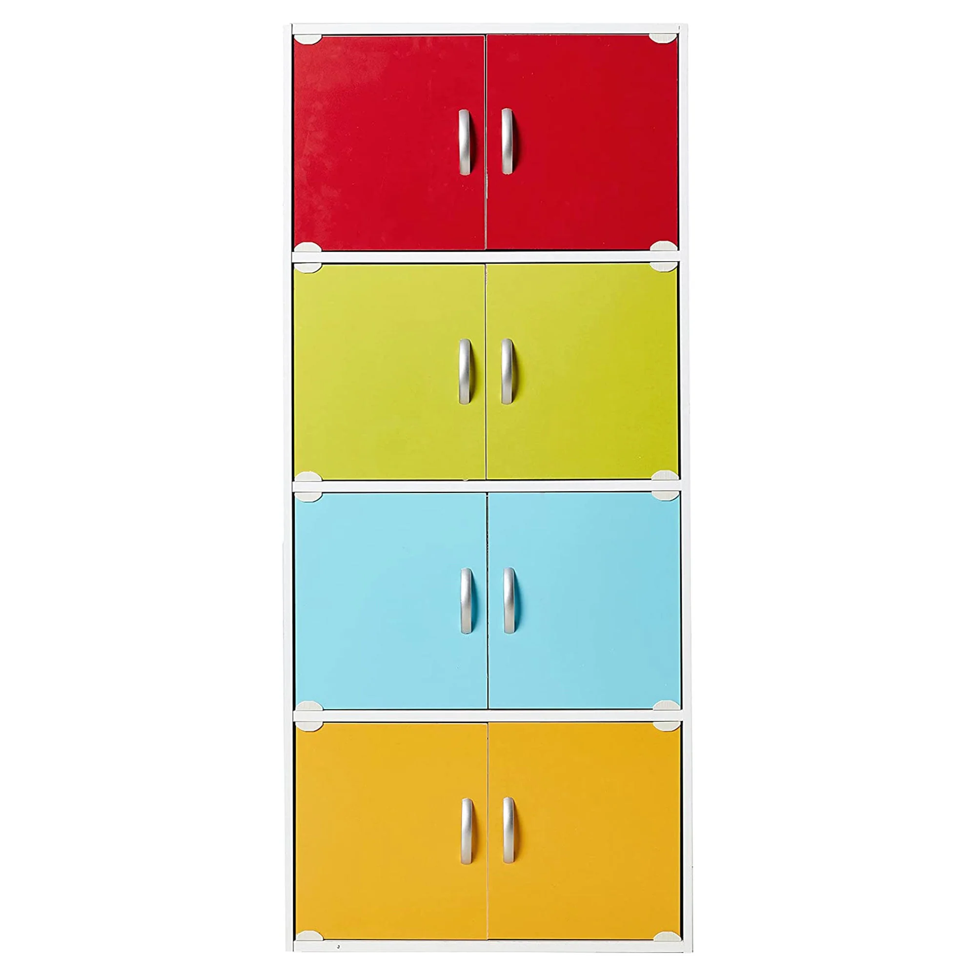 Hodedah 8 Door Enclosed Multipurpose Storage Cabinet for Home/Office, Rainbow - Image 3