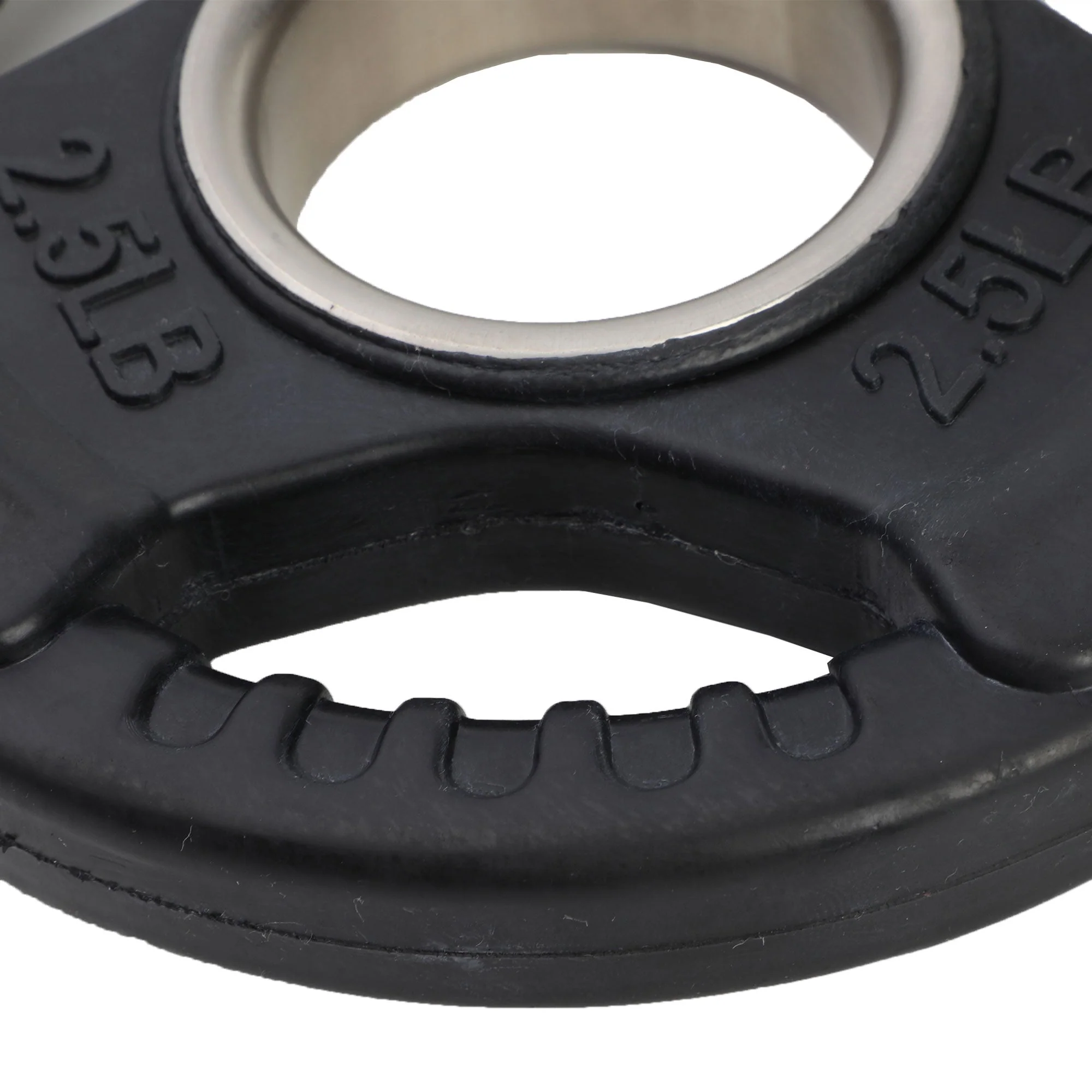 HolaHatha 2.5 Pound Olympic Rubber Coated Weight Plate w/Handle, Black (2 Pack) - Image 7