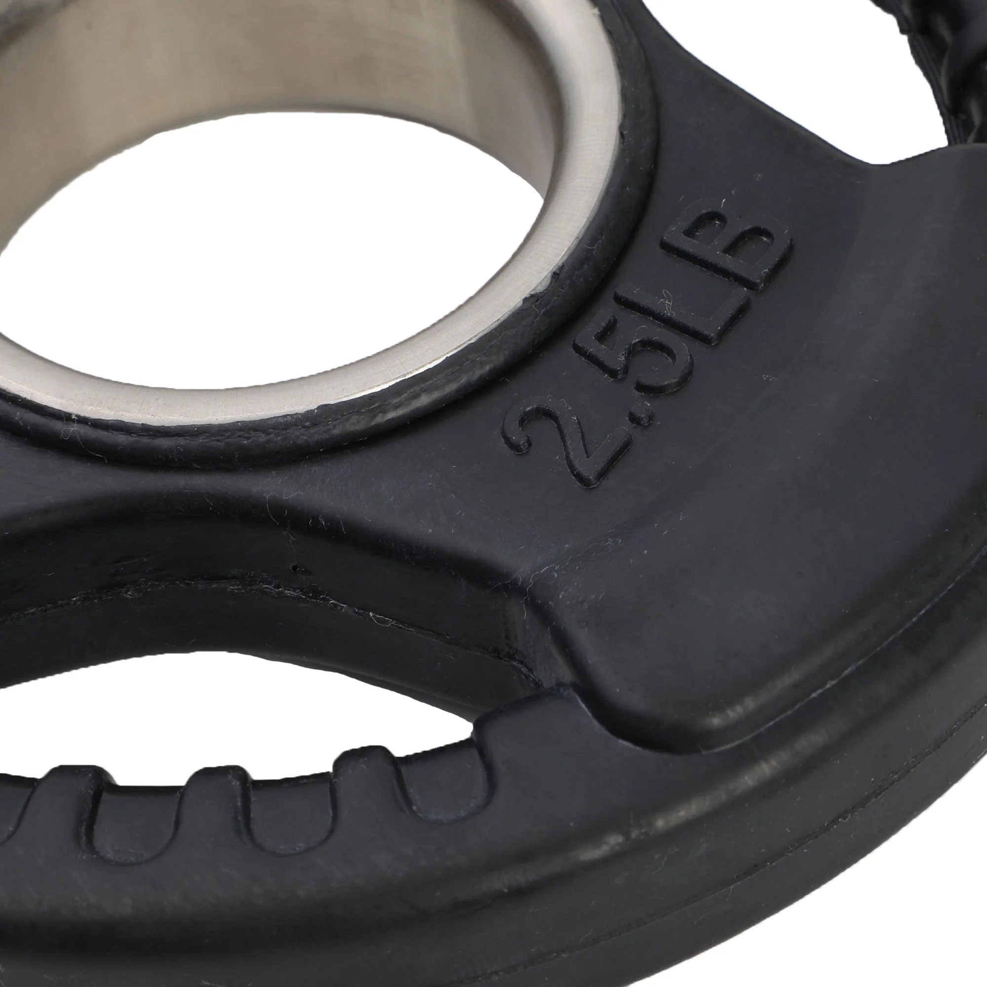 HolaHatha 2.5 Pound Olympic Rubber Coated Weight Plate w/Handle, Black (2 Pack) - Image 8