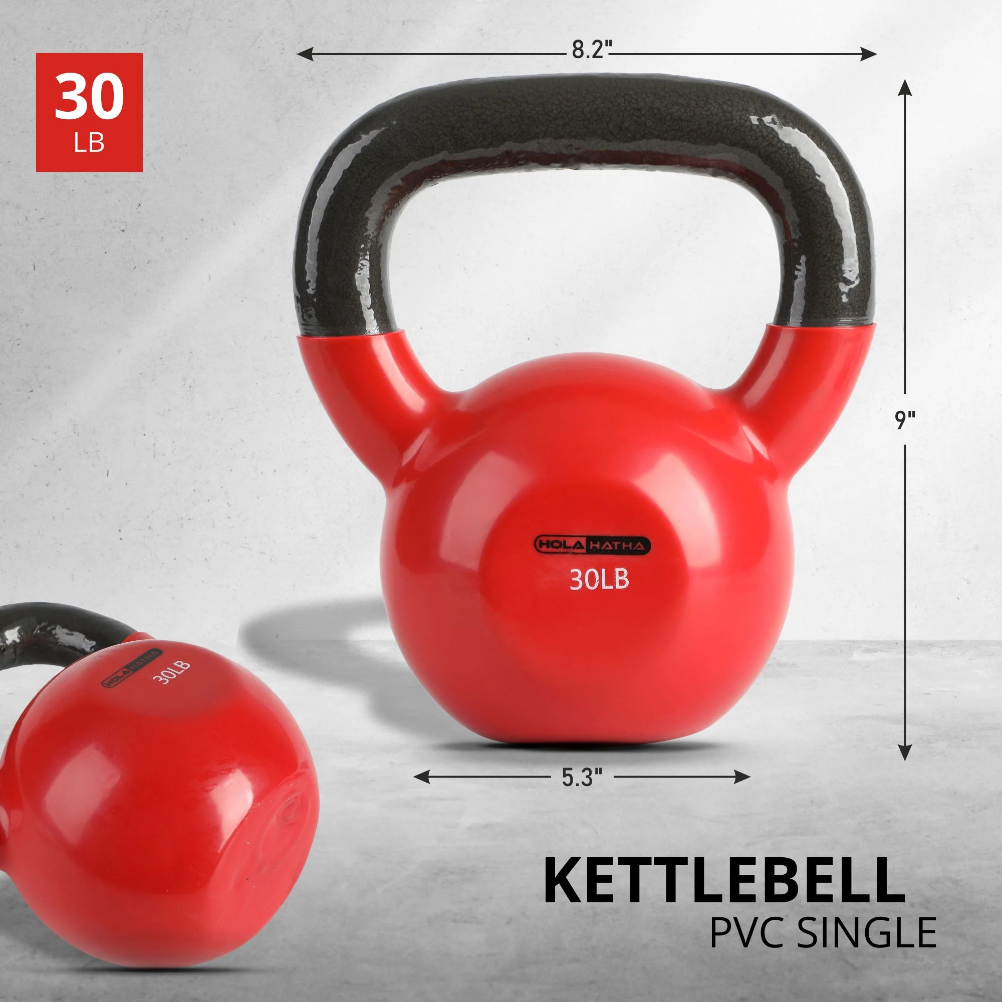 HolaHatha 30 Pound Solid Cast Iron Workout Kettlebell for Home Strength Training - Image 3