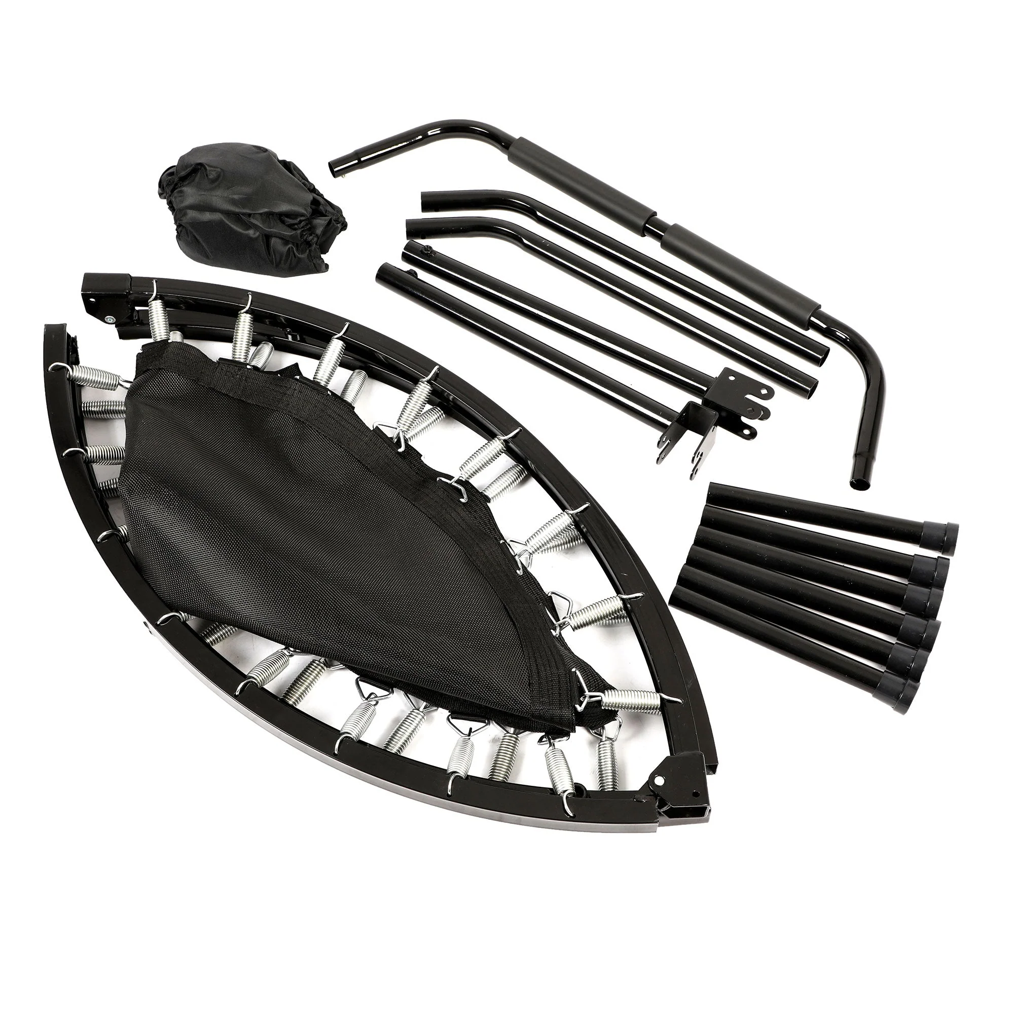 HolaHatha 48 Inch Foldable Mini Fitness Trampoline with Adjustable Handle, Black - Image 8
