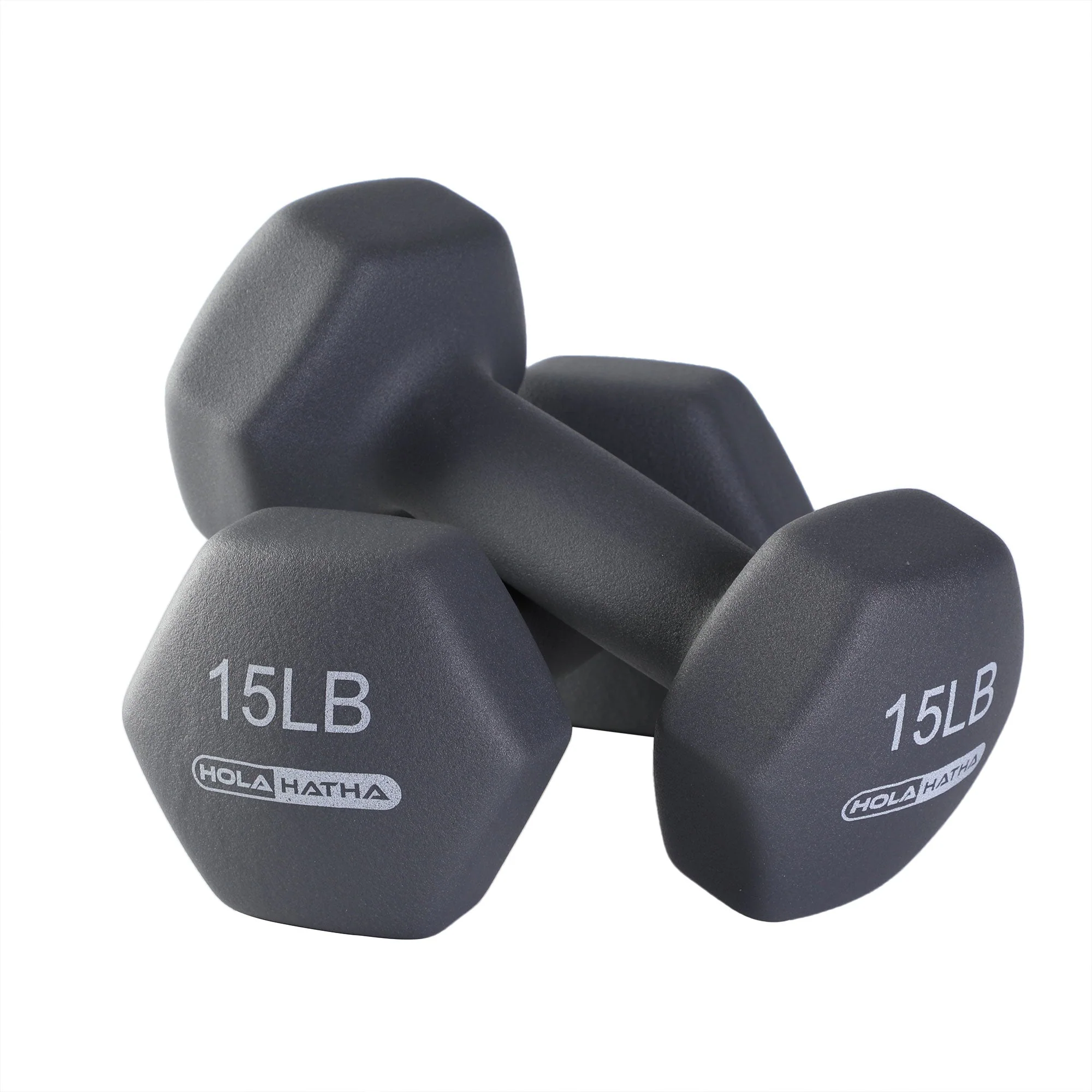 HolaHatha Neoprene Dumbbell Free Hand Weight Set with Rack - Image 9