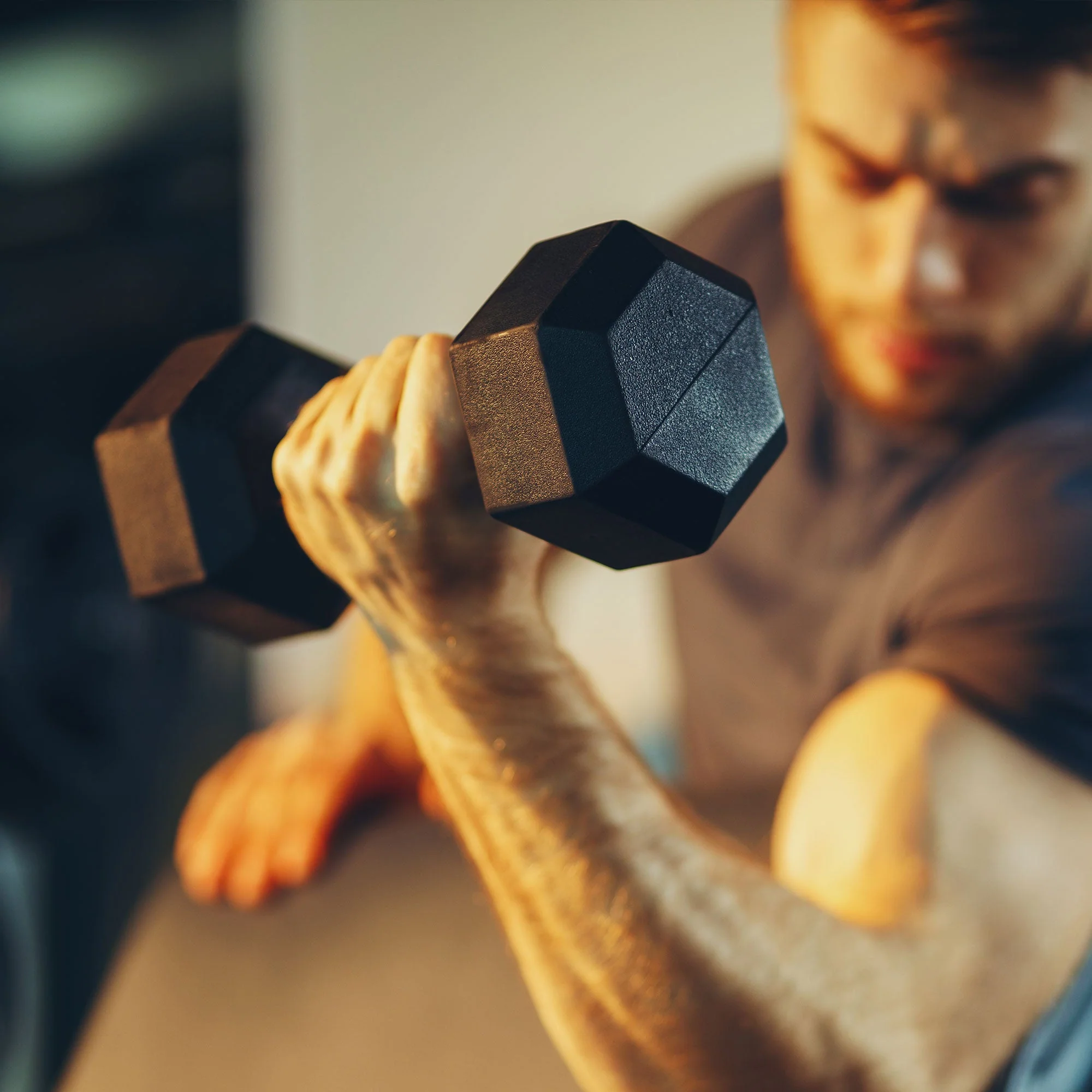 HolaHatha Iron Hexagonal Cast Home Exercise Dumbbell Free Weight, 20 Pounds - Image 4