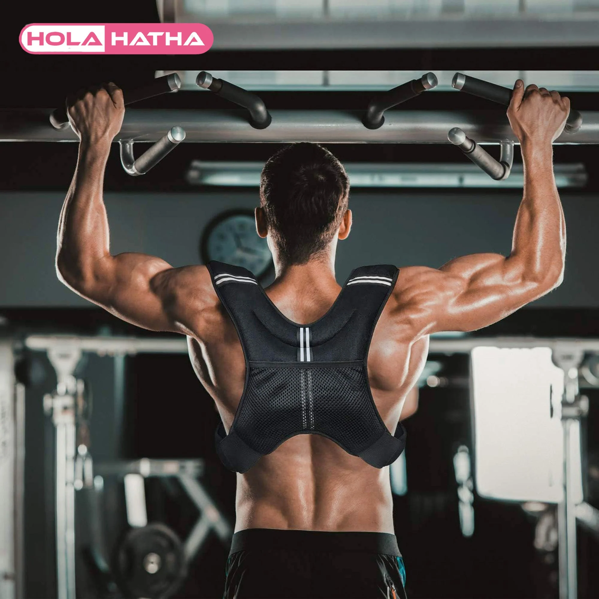HolaHatha Weighted Vest for Running with Reflective Stripes and Elastic Straps - Image 5