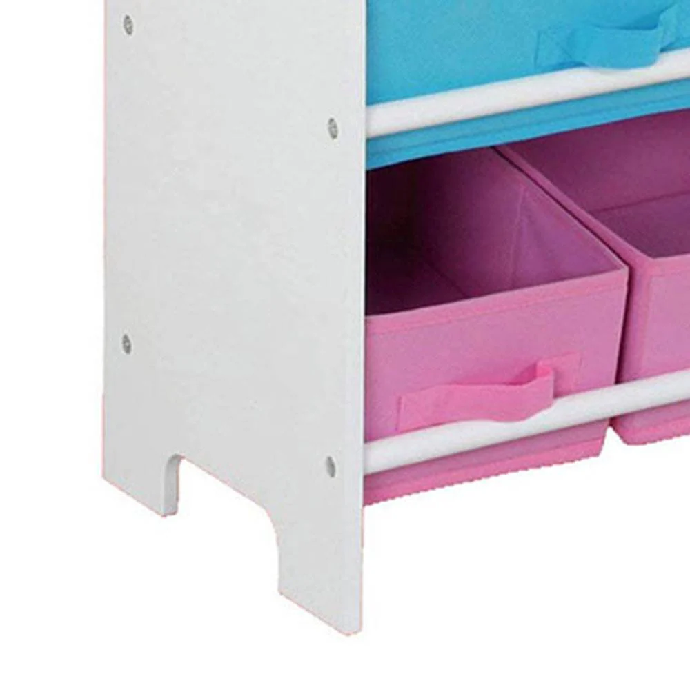 Home Basics Kid Furniture Storage Organization Shelf w/ 9 Bins, White (12 Pack) - Image 2