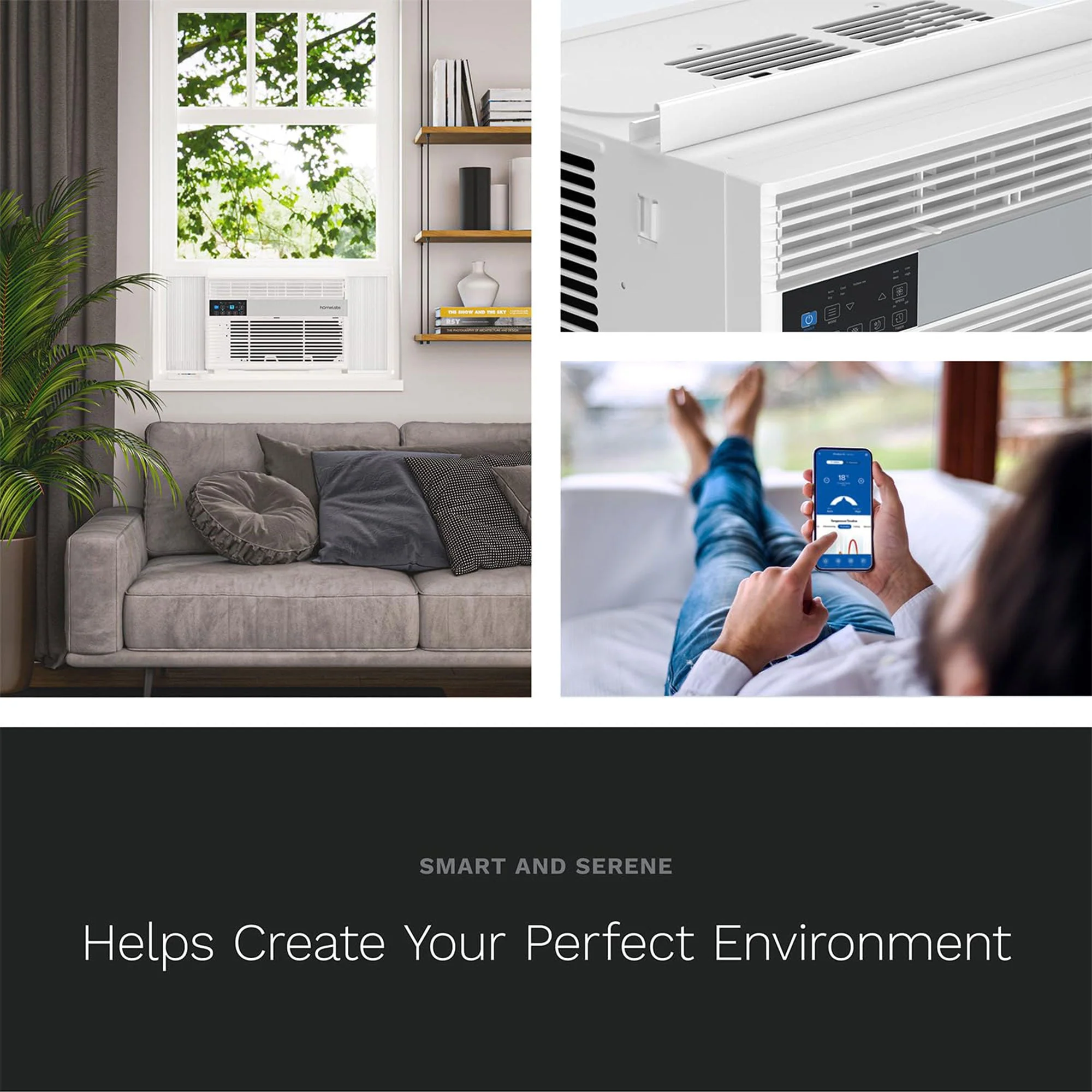 hOmeLabs Window Air Conditioner with Eco Mode, LED Panel, and Remote Control - Image 5