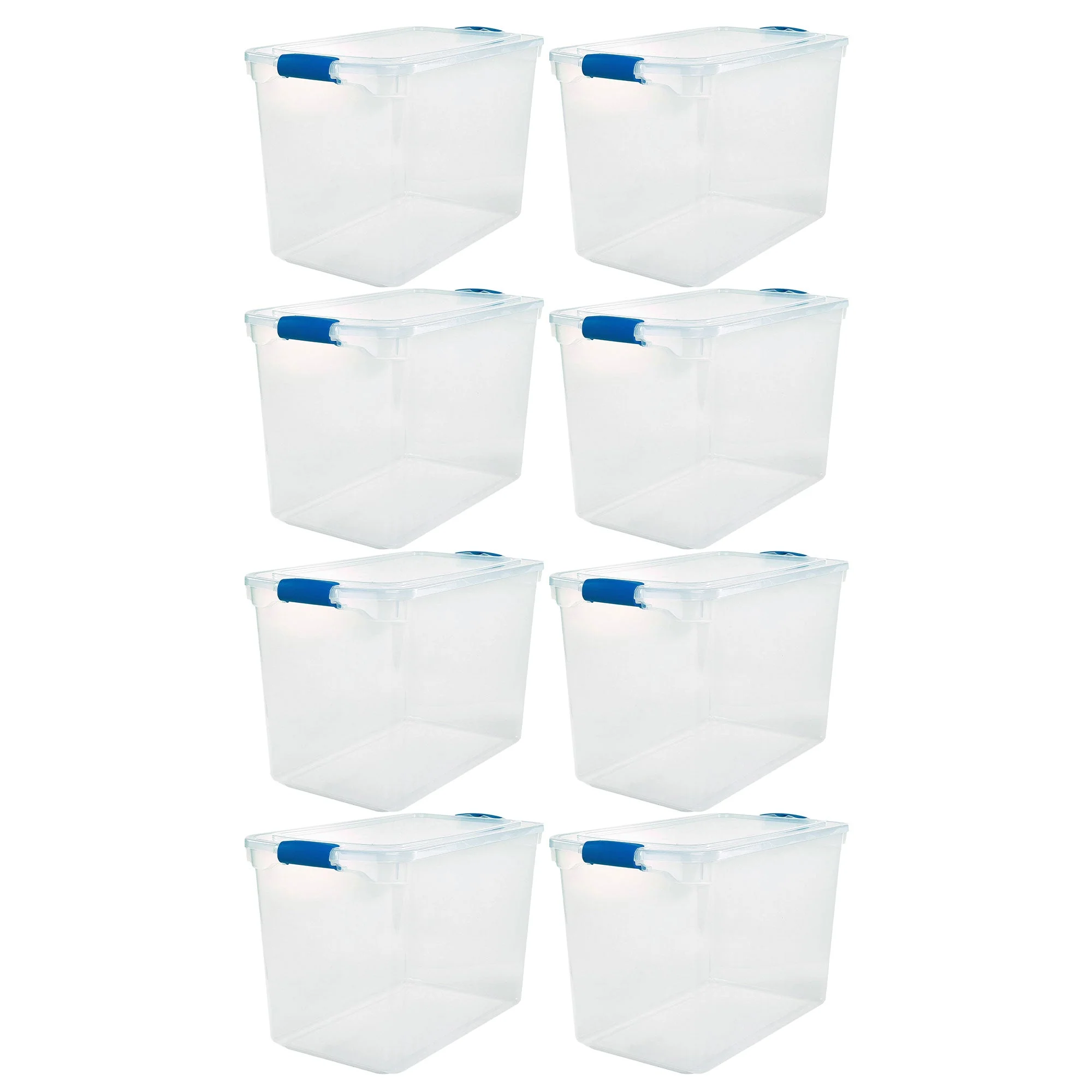 Homz 112 Quart Heavy Duty Clear Plastic Stackable Storage Containers, 8 Pack - Image 10