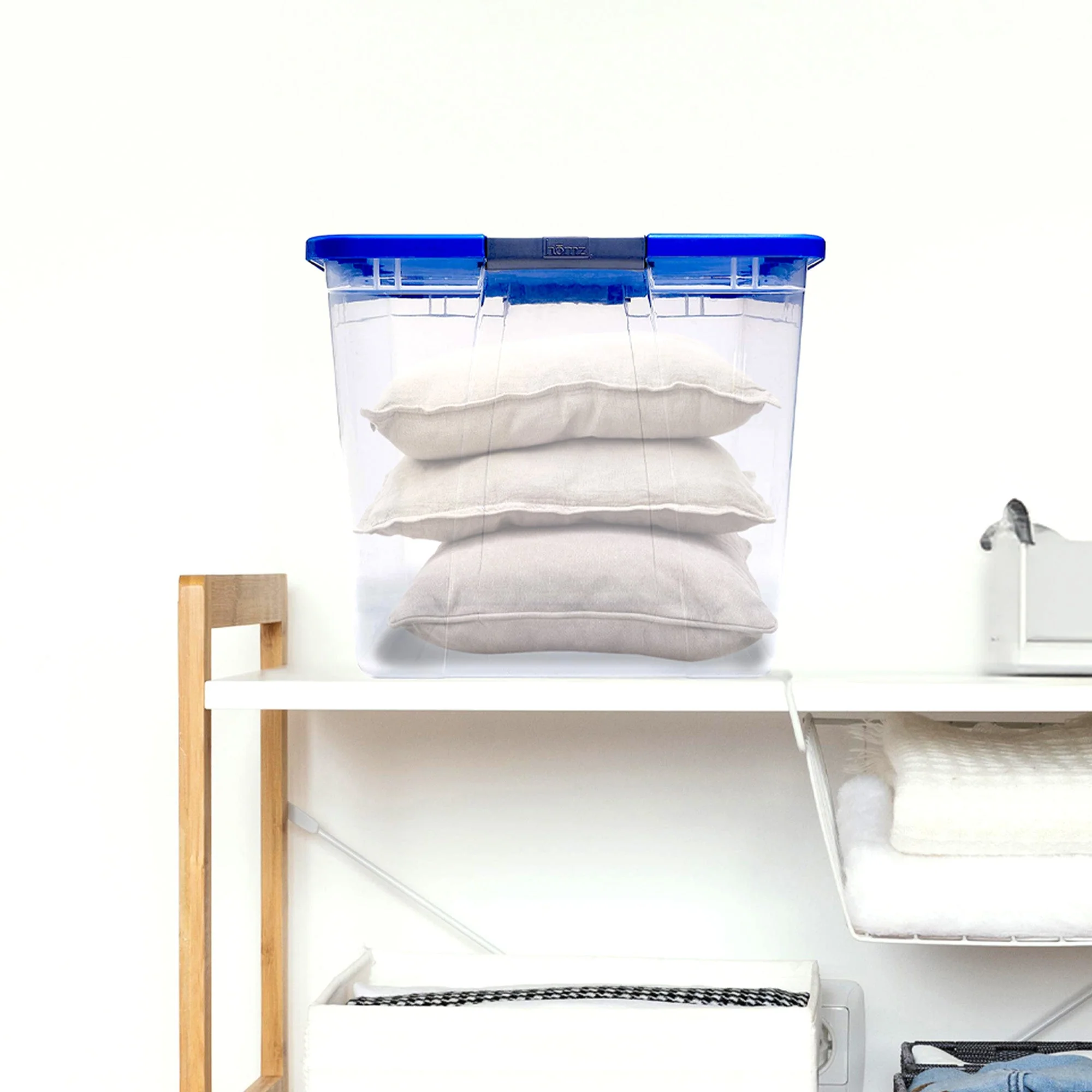 Homz 64 Qt Secure Latch Large Clear Stackable Storage Container Bin (4 Pack) - Image 10