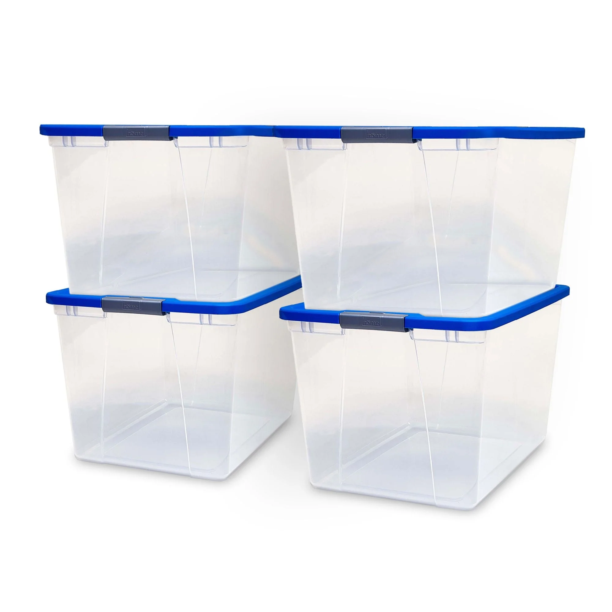 Homz 64 Qt Secure Latch Large Clear Stackable Storage Container Bin (4 Pack) - Image 12