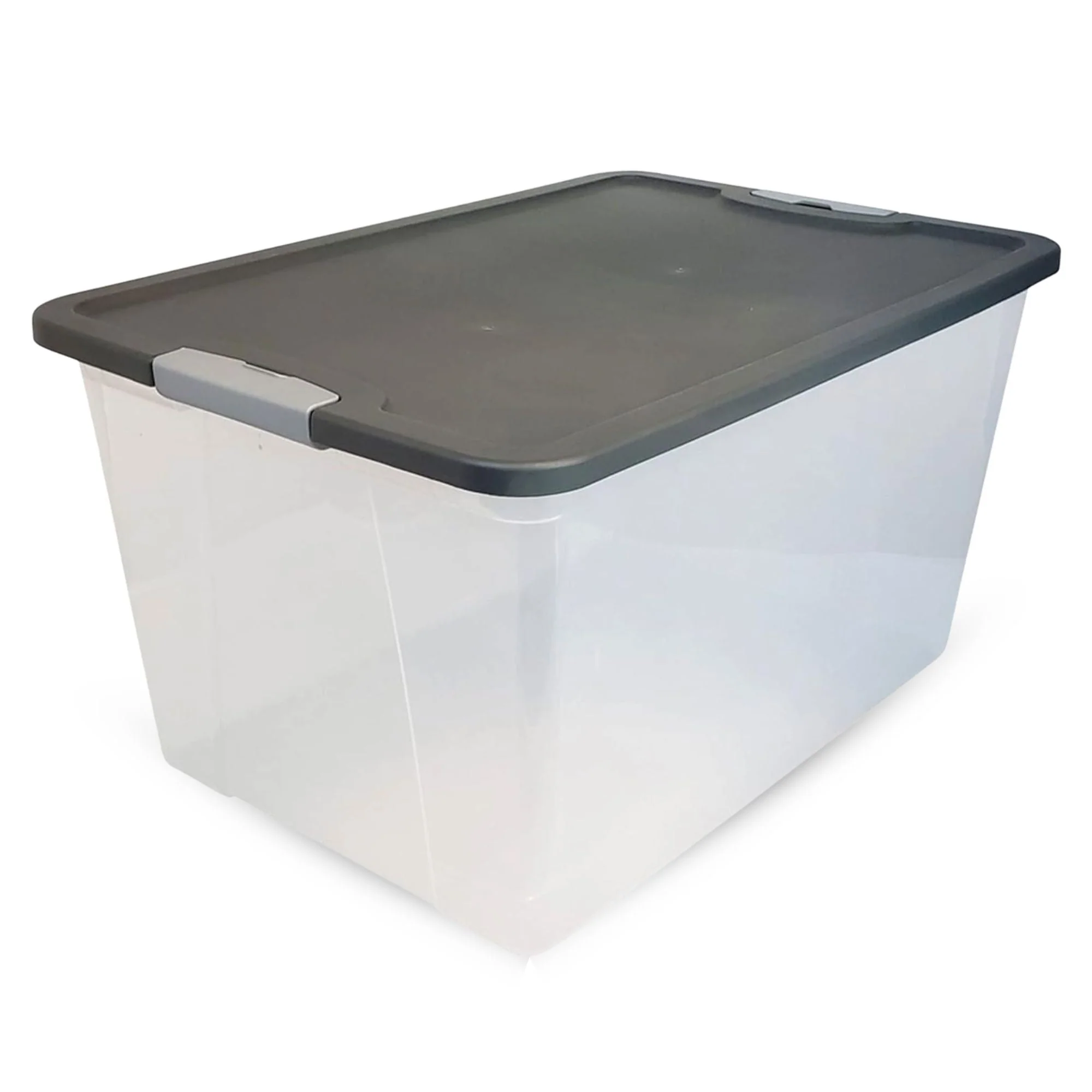 Homz 64Qt Stackable Plastic Storage Bin Container Box w/Latch Lid, Gray (2 Pack) - Image 8