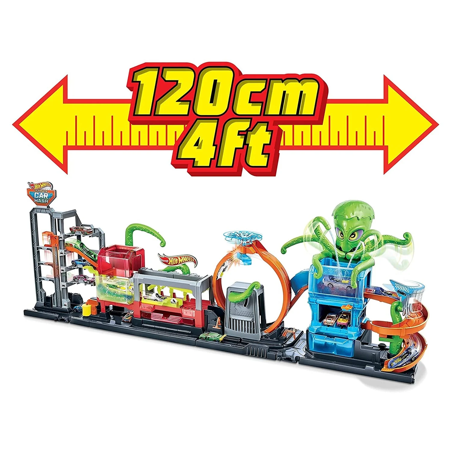 Hot Wheels City Ultimate Octo Car Wash Water Playset with Color Reveal Vehicle - Image 7