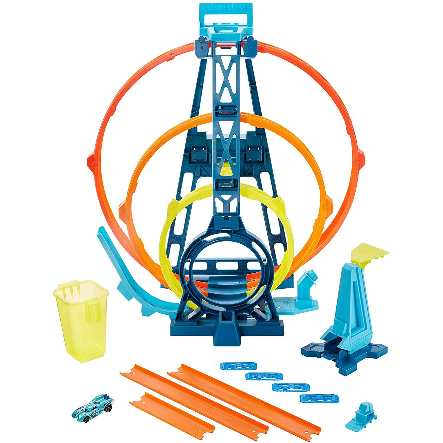 Hot Wheels GYP65 Track Builder Unlimited Triple Loop Jump Stunt Kit with Vehicle - Image 3