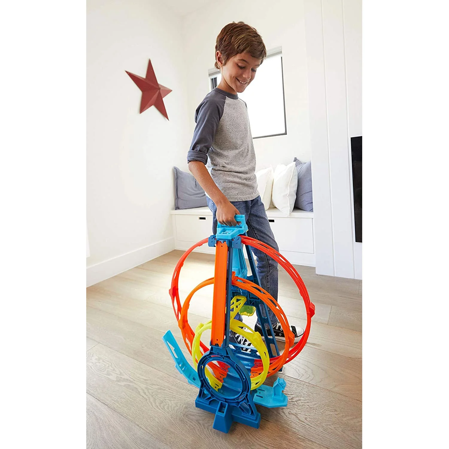 Hot Wheels GYP65 Track Builder Unlimited Triple Loop Jump Stunt Kit with Vehicle - Image 7