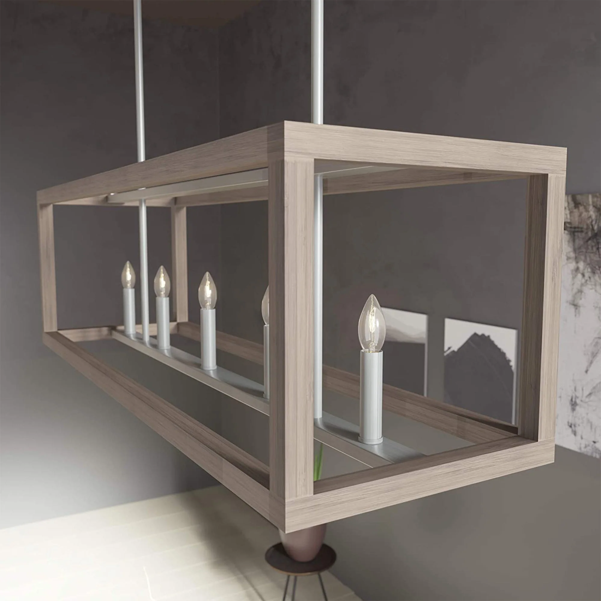 Hunter Fan Company Squire Manor 5 Light Ceiling Chandelier in Brushed Nickel - Image 7